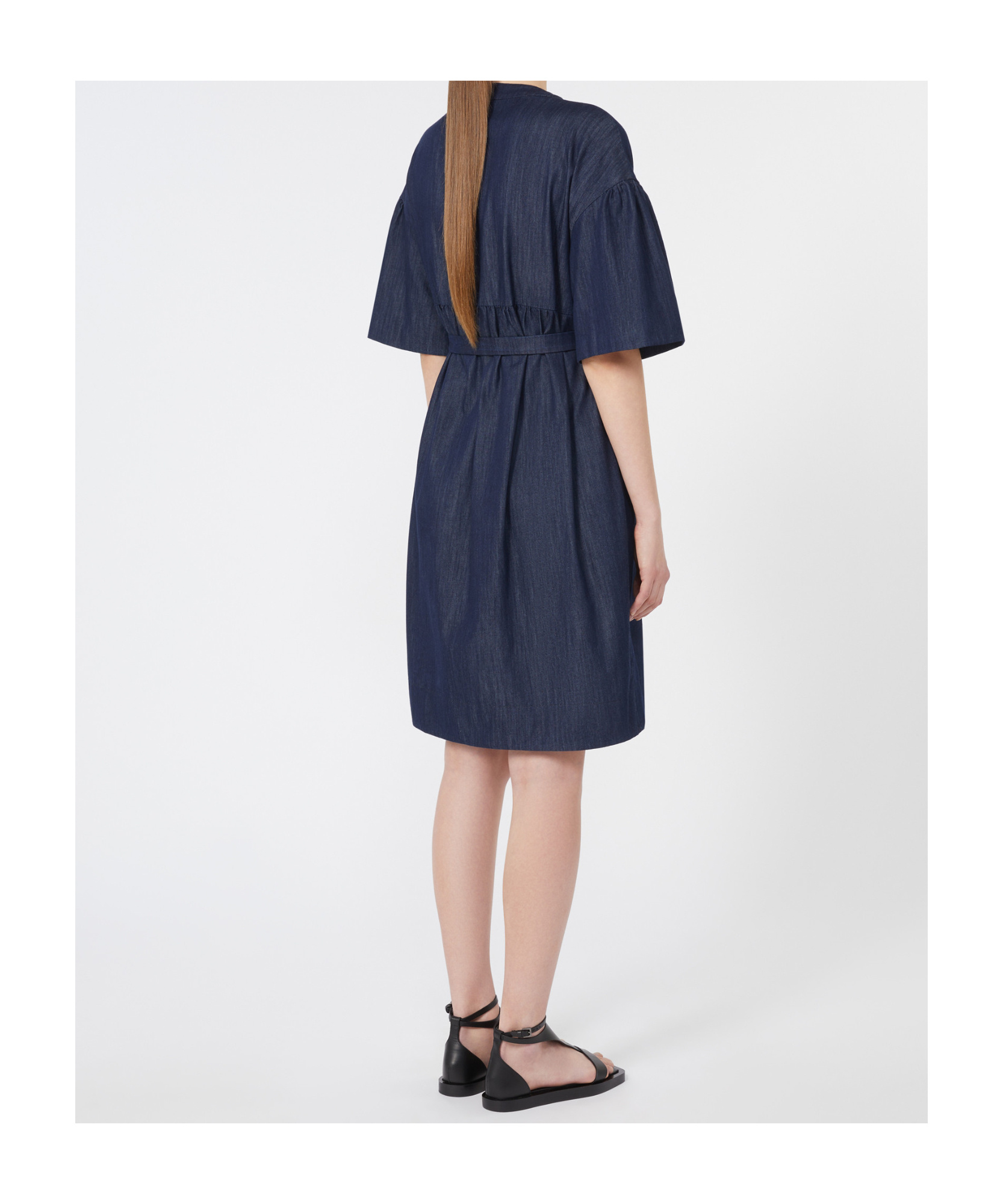 Max Mara Cotton Denim Dress In Blue