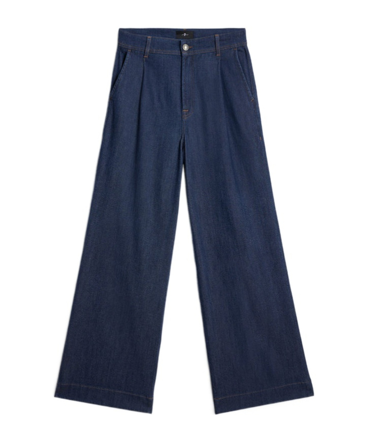 7 For All Mankind Weightless Denim Pleated Trouser