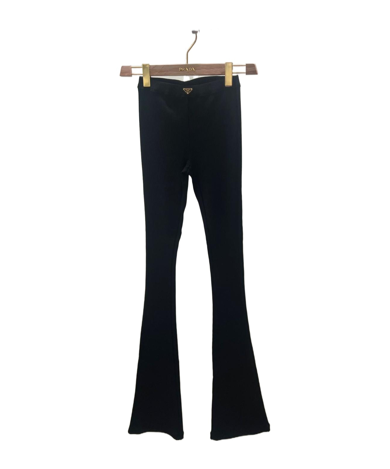 Prada Logo Casual Pants In Black