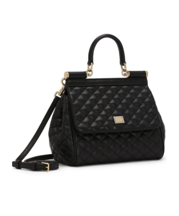 Dolce & Gabbana Sicily Quilted Handbag In Black