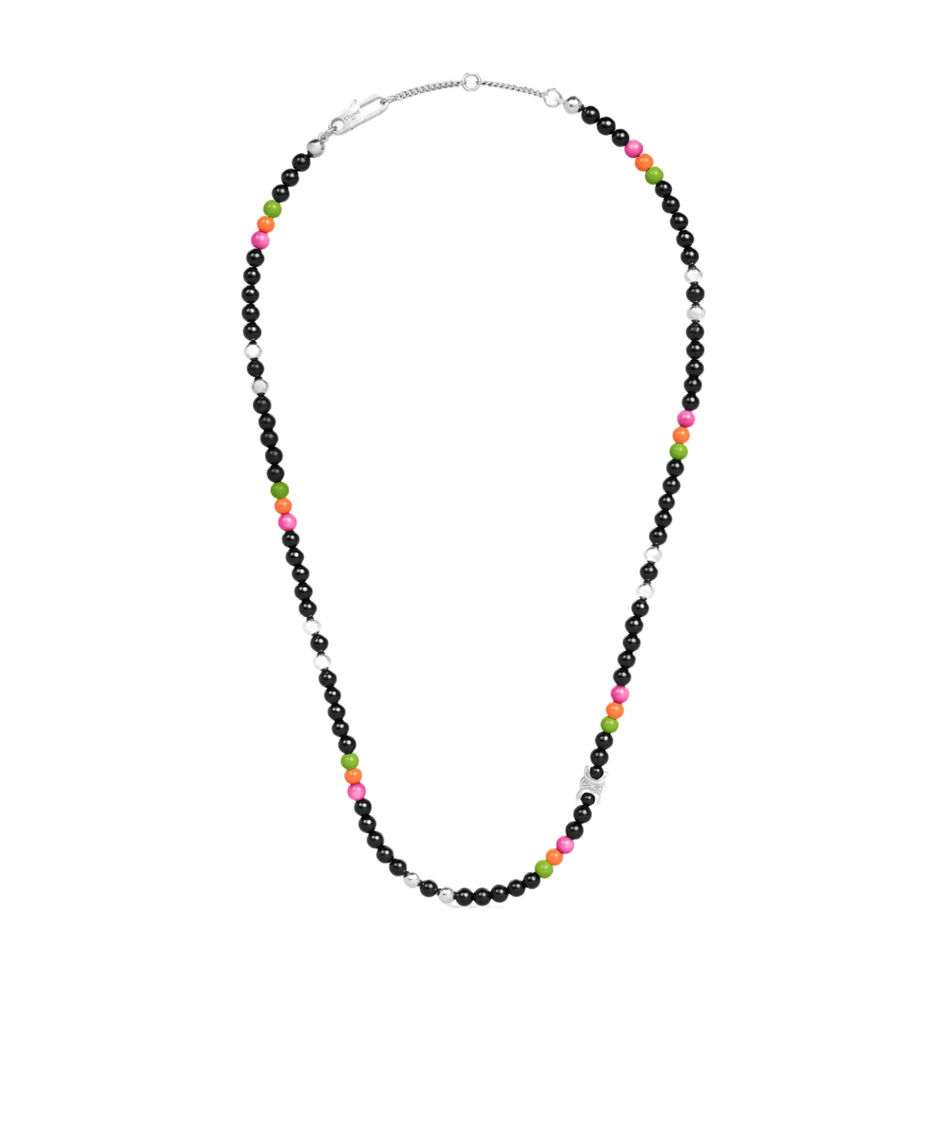 Celine Logo Necklace In Green