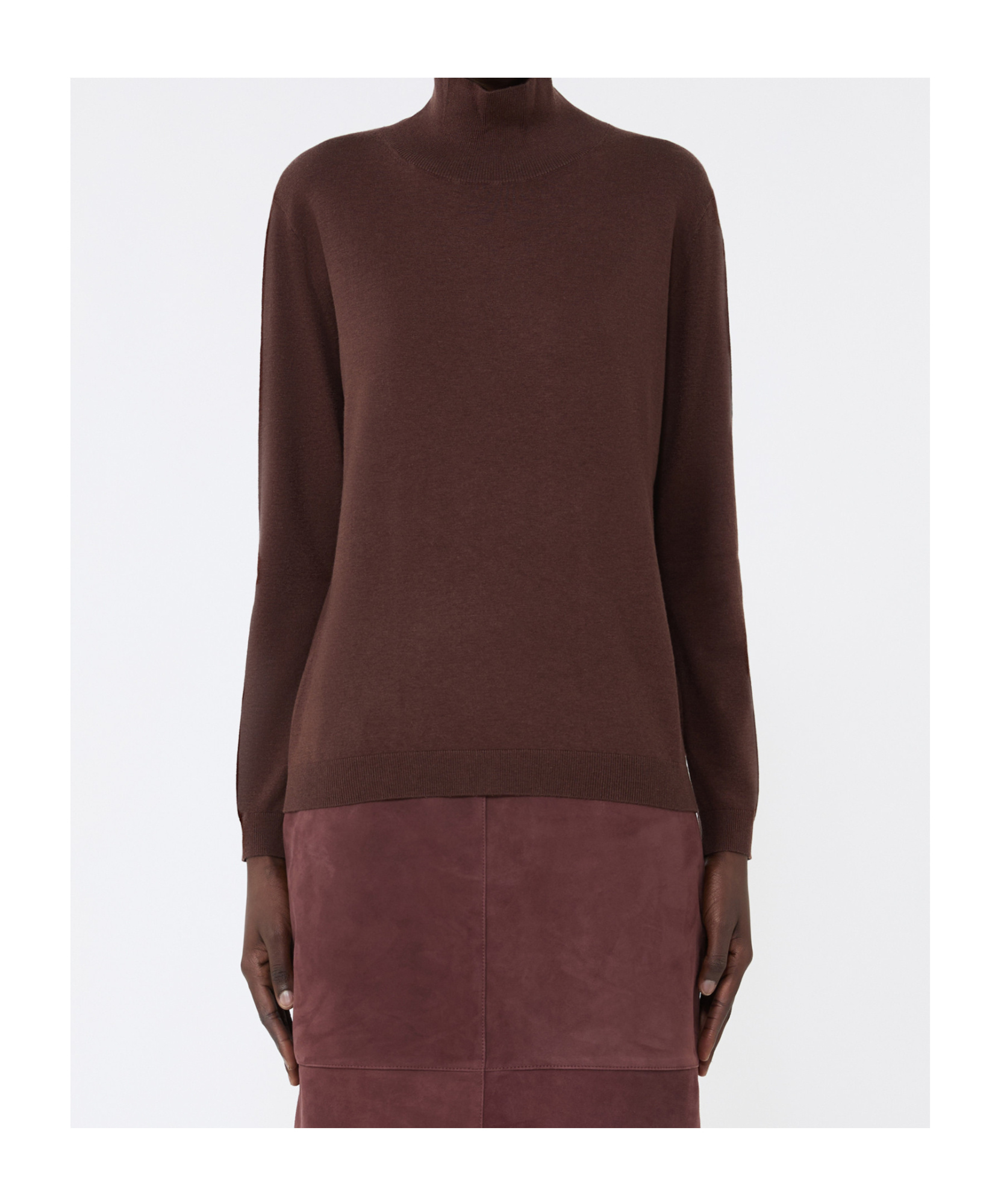 Weekend Max Mara Kiku Turtleneck Long-sleeved Jumper In Brown