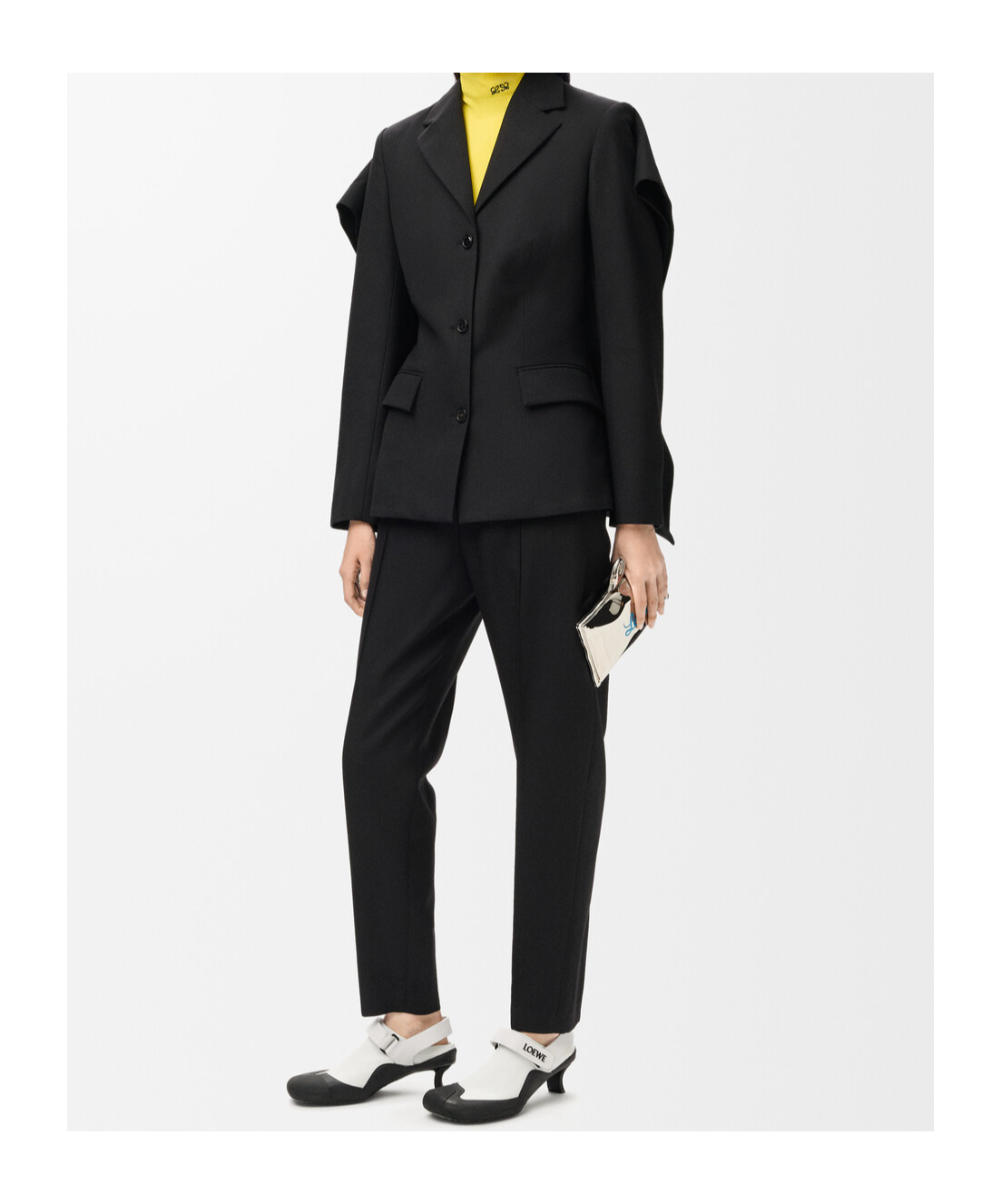 Loewe Wool Open-back Blazer In Black