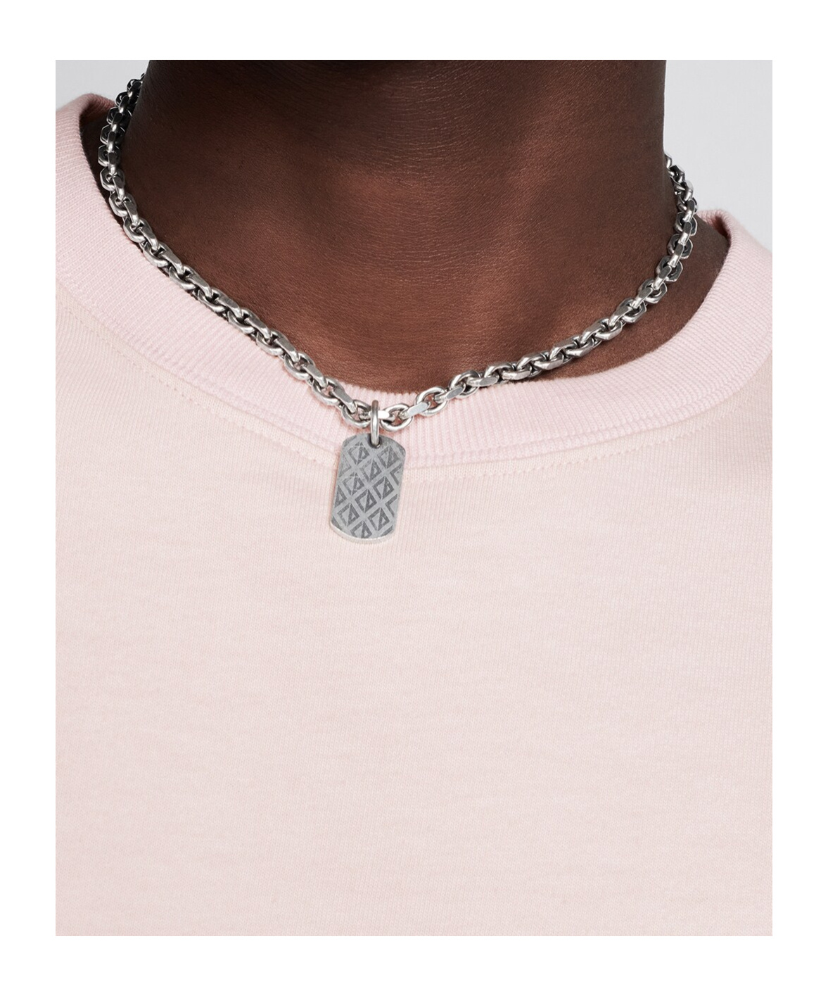 Dior Cd Diamond Metal Pendant Necklace In Gray
