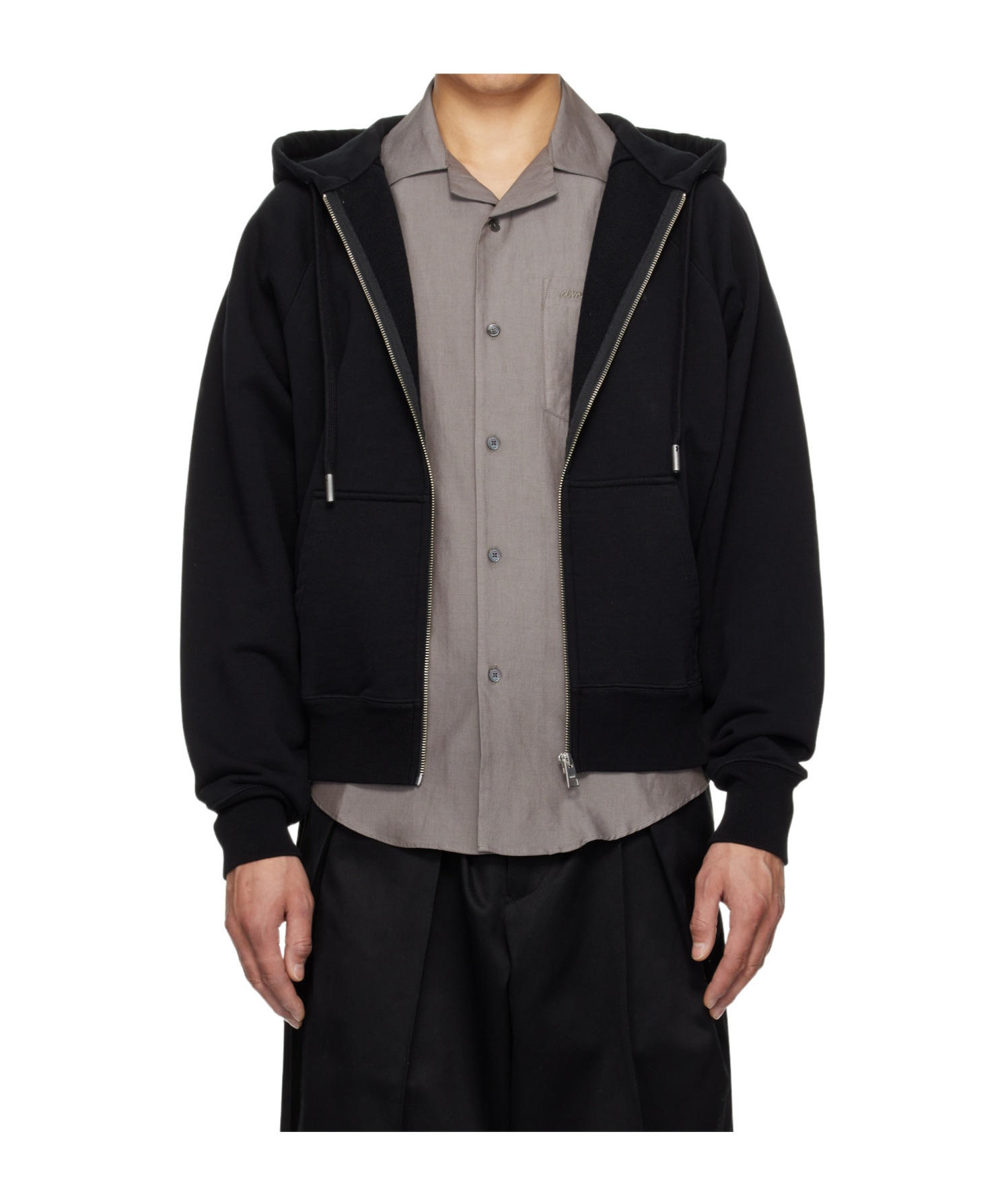 Ami Alexandre Mattiussi Black Ami De Coeur Tonal Hoodie In Black