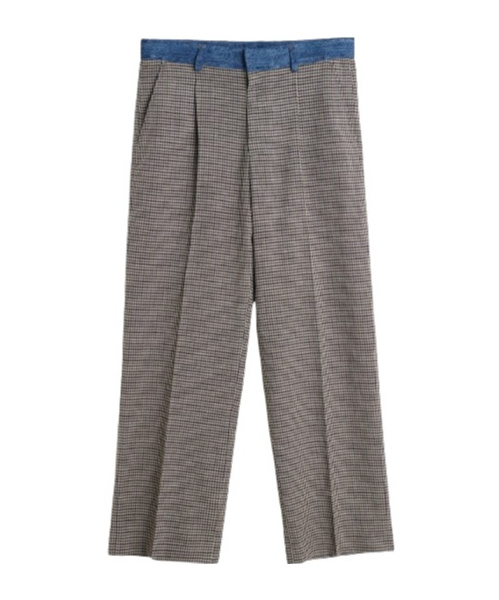 Our Legacy Plaid Wool Casual Trousers In Gray