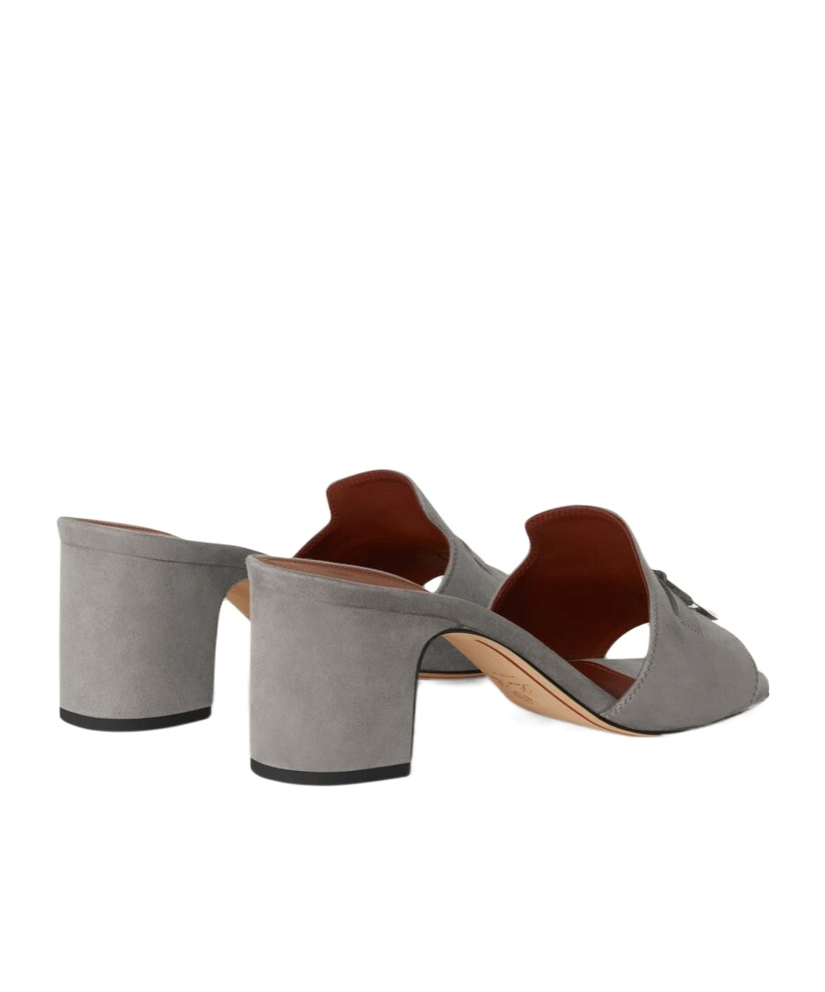 Loro Piana Round-headed High-heeled Sandals In Gray