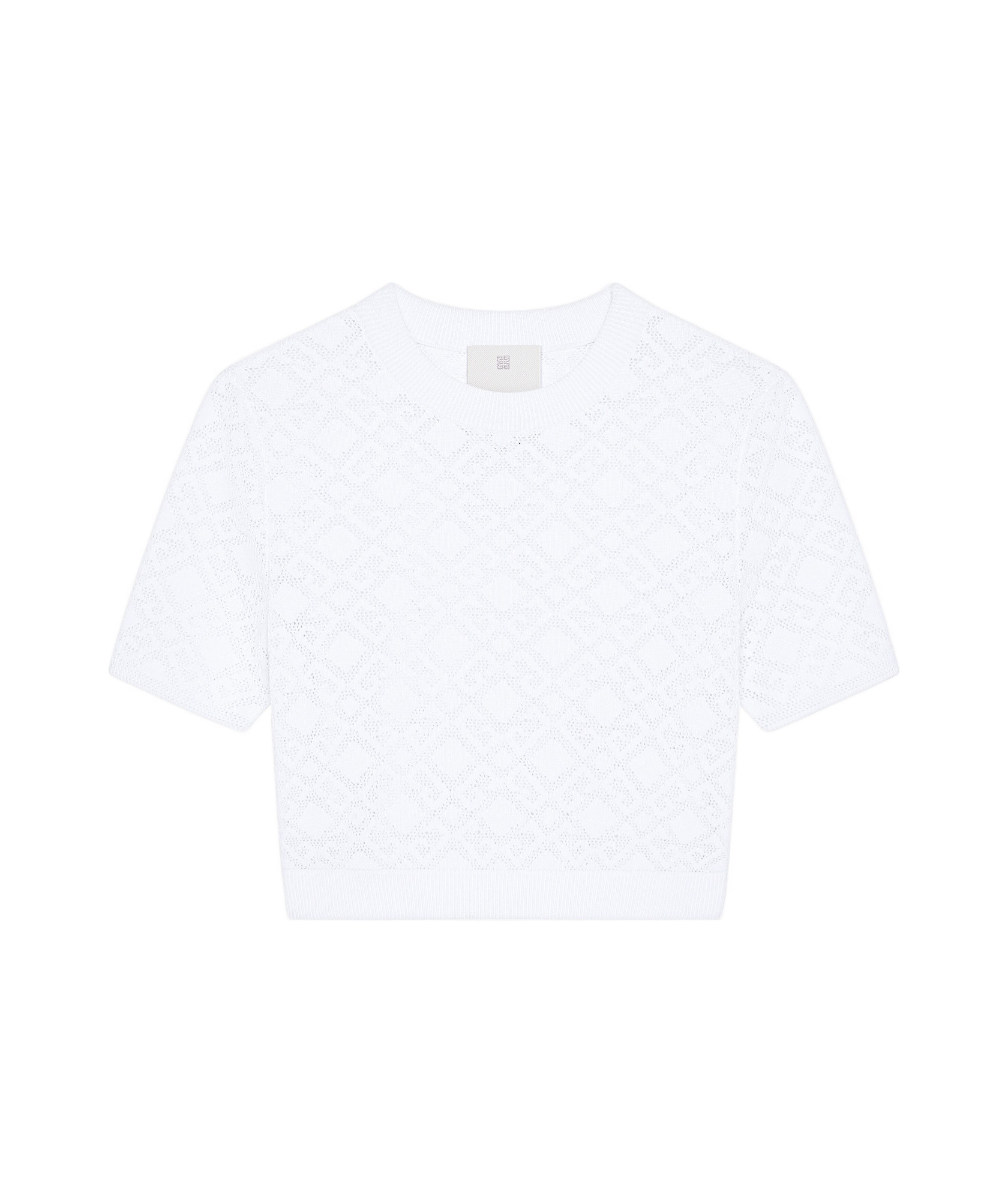 Givenchy Cropped Sweater In Monogram 72 Jacquard In White