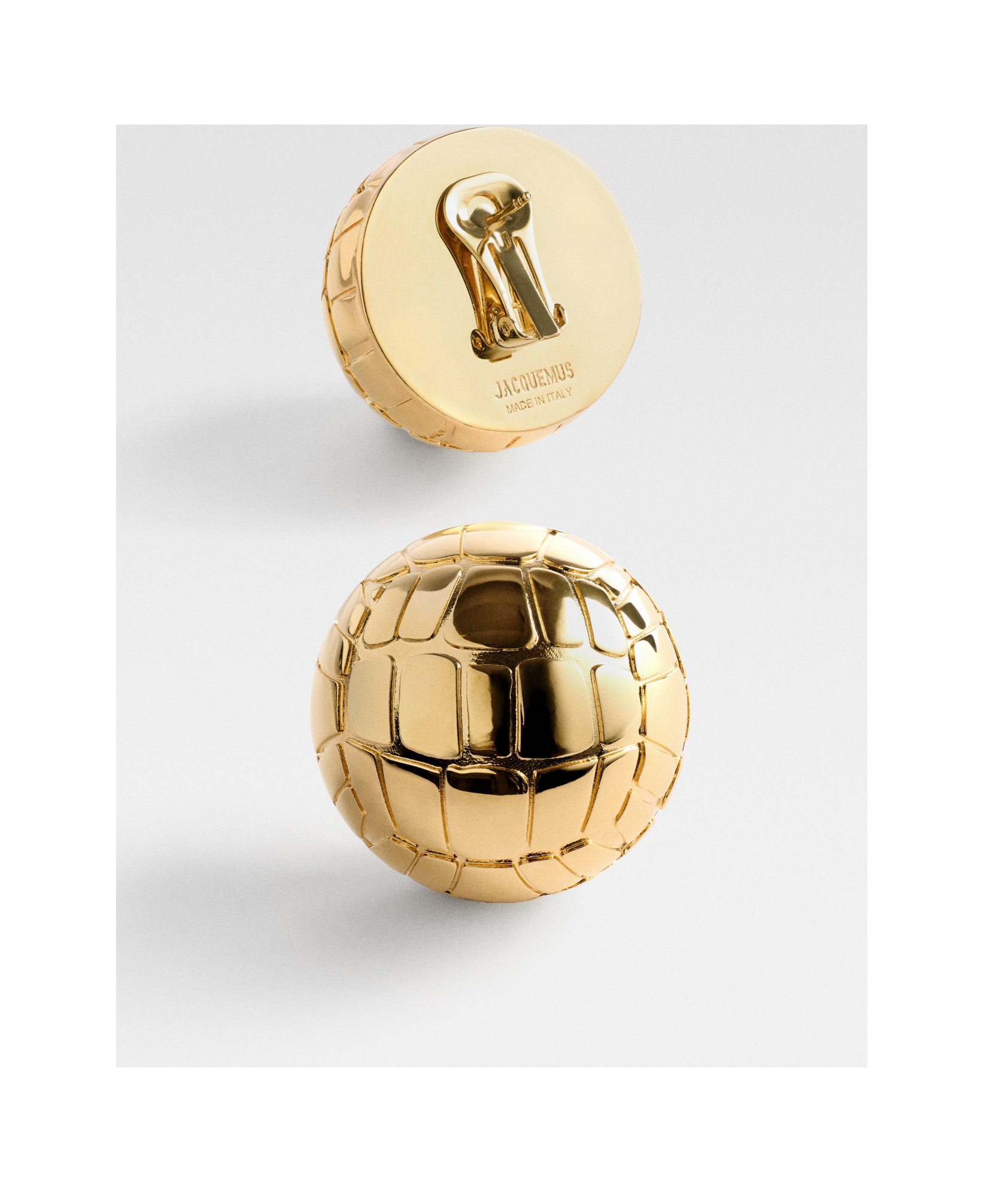 Shop Jacquemus Round Earrings In Yellow
