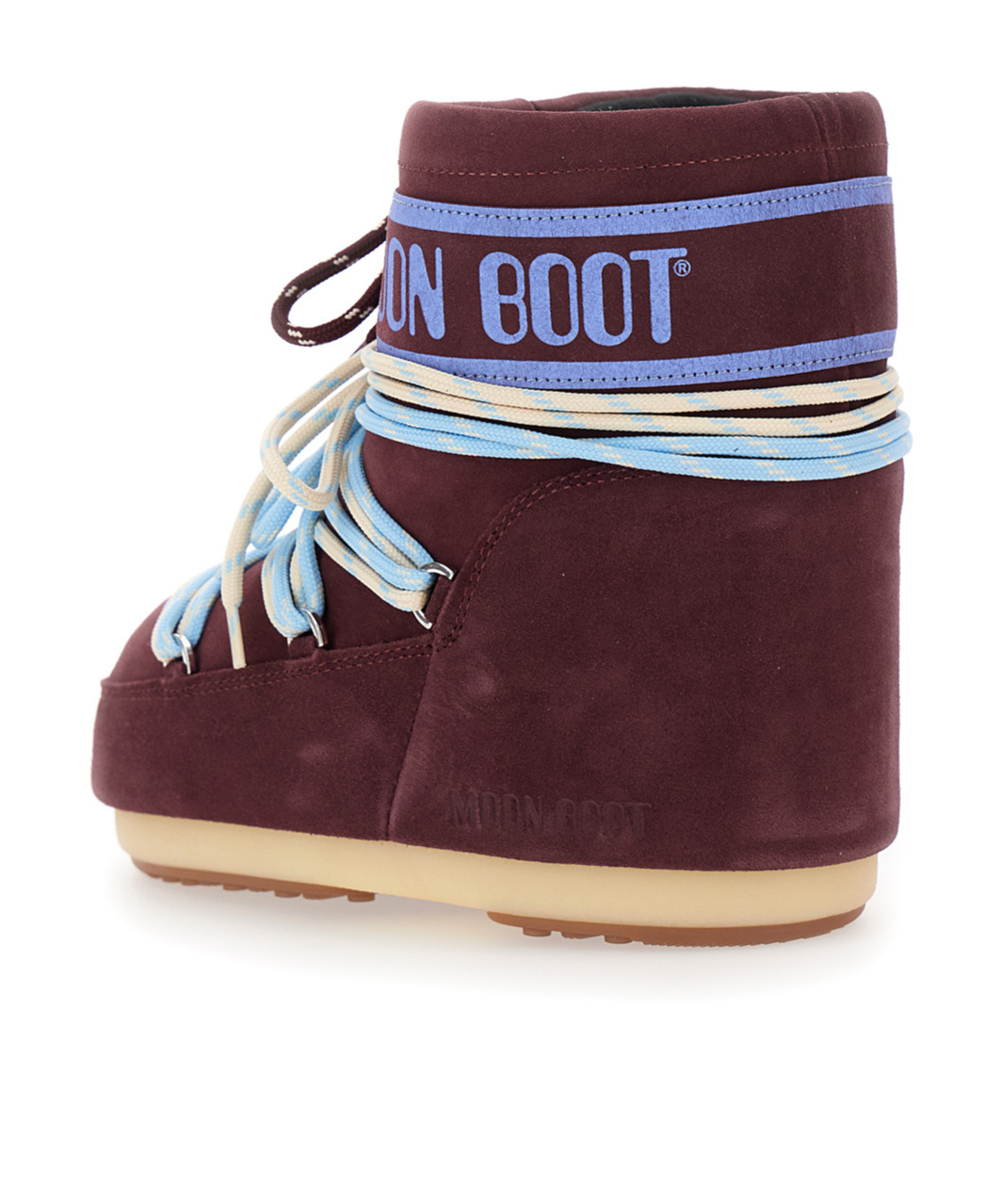 Moon Boot Suede Boots In Burgundy