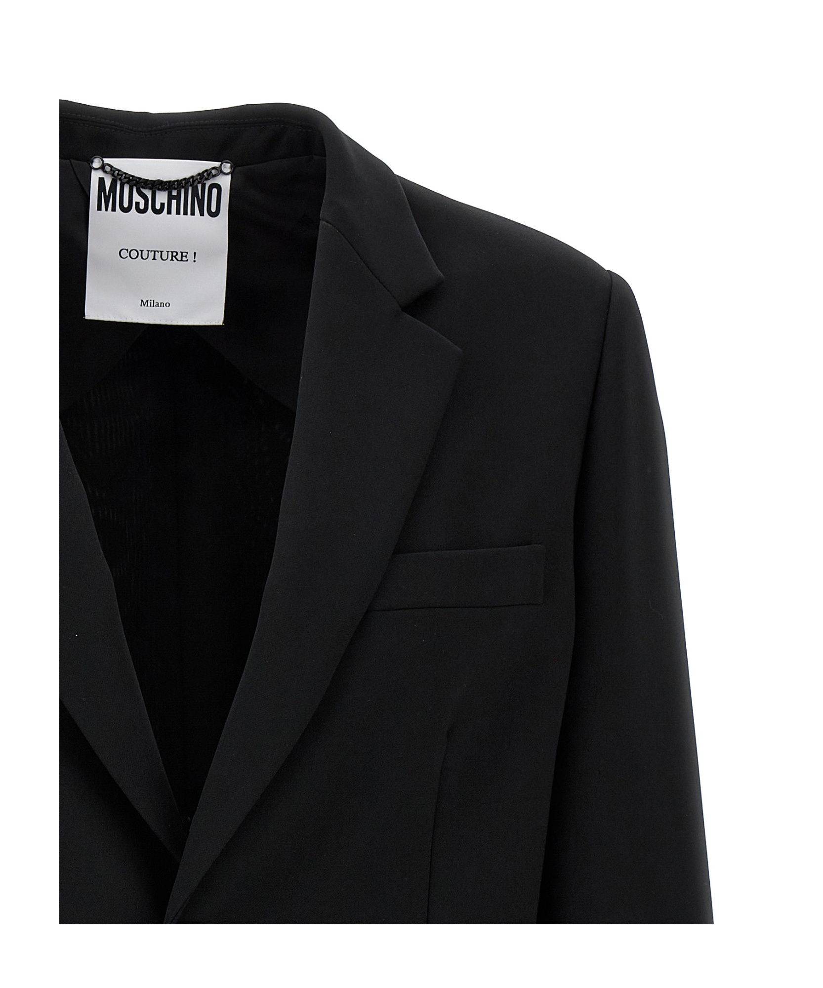 Moschino Single-breasted Blazer With Martingale Detail In Black