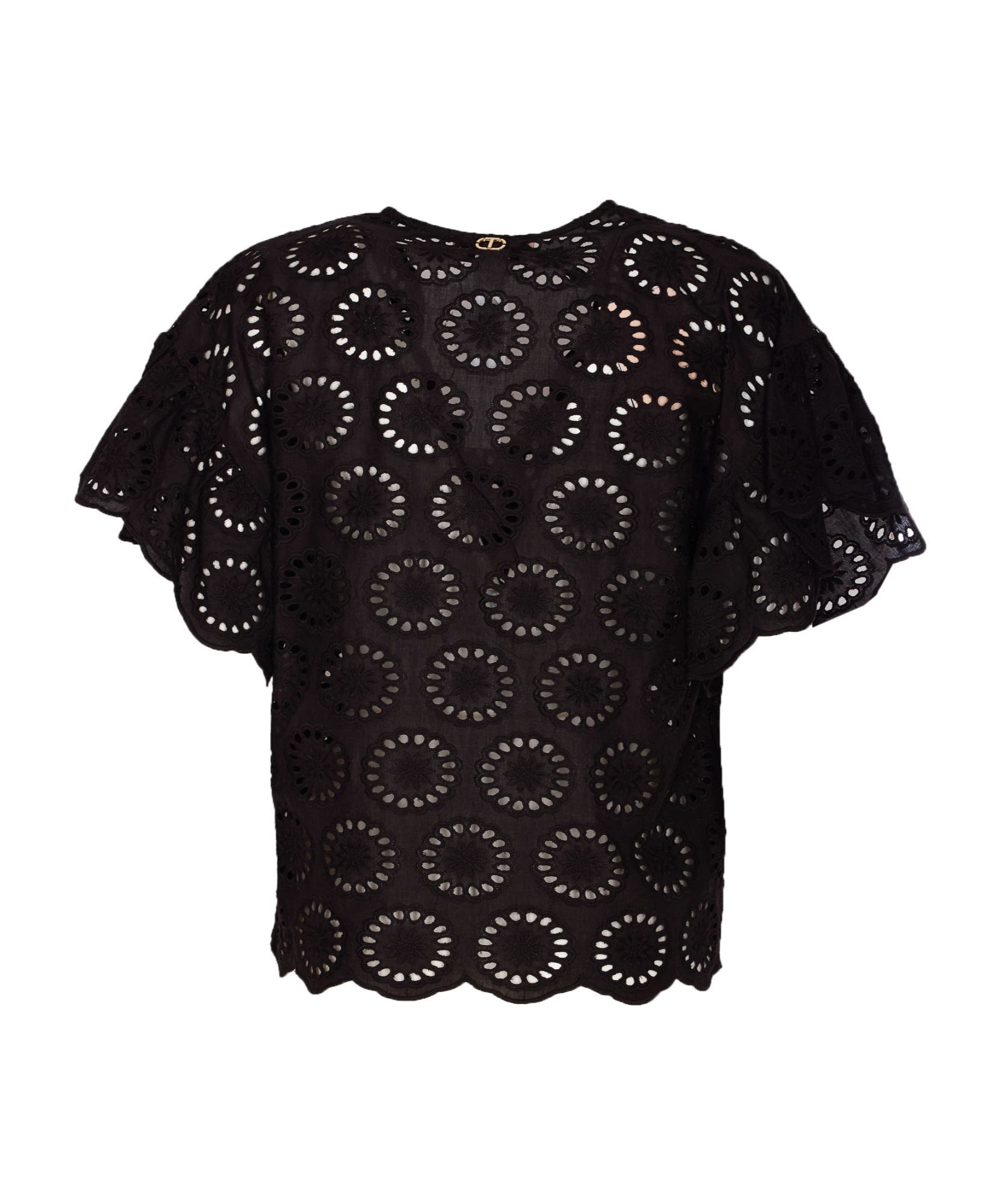 Shop Twinset Broderie-anglaise Cap-sleeve Blouse