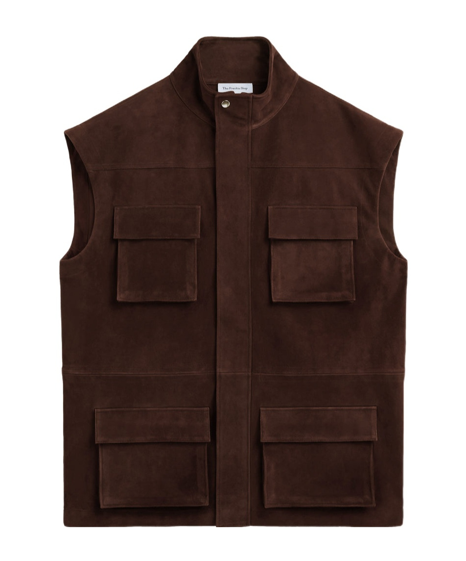 THE FRANKIE SHOP TURIN SUEDE CARGO JACKET 