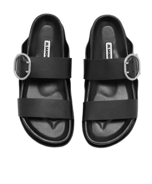 Jil Sander Flat Sandals In Black