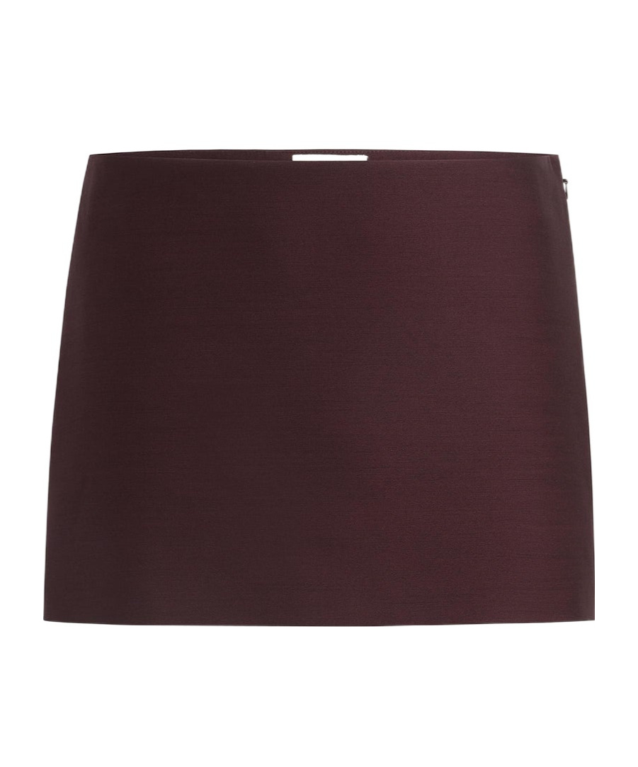 Khaite Jett Wool Blend Mini Skirt In Brown