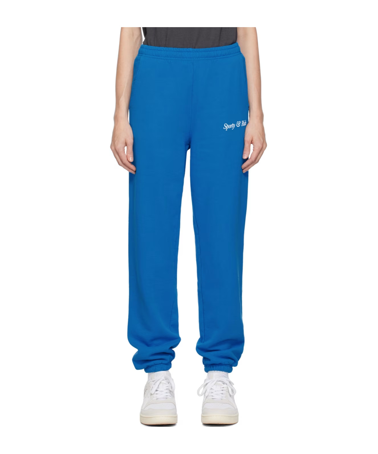 Sporty And Rich Logo Printed Sweatpants In Blue