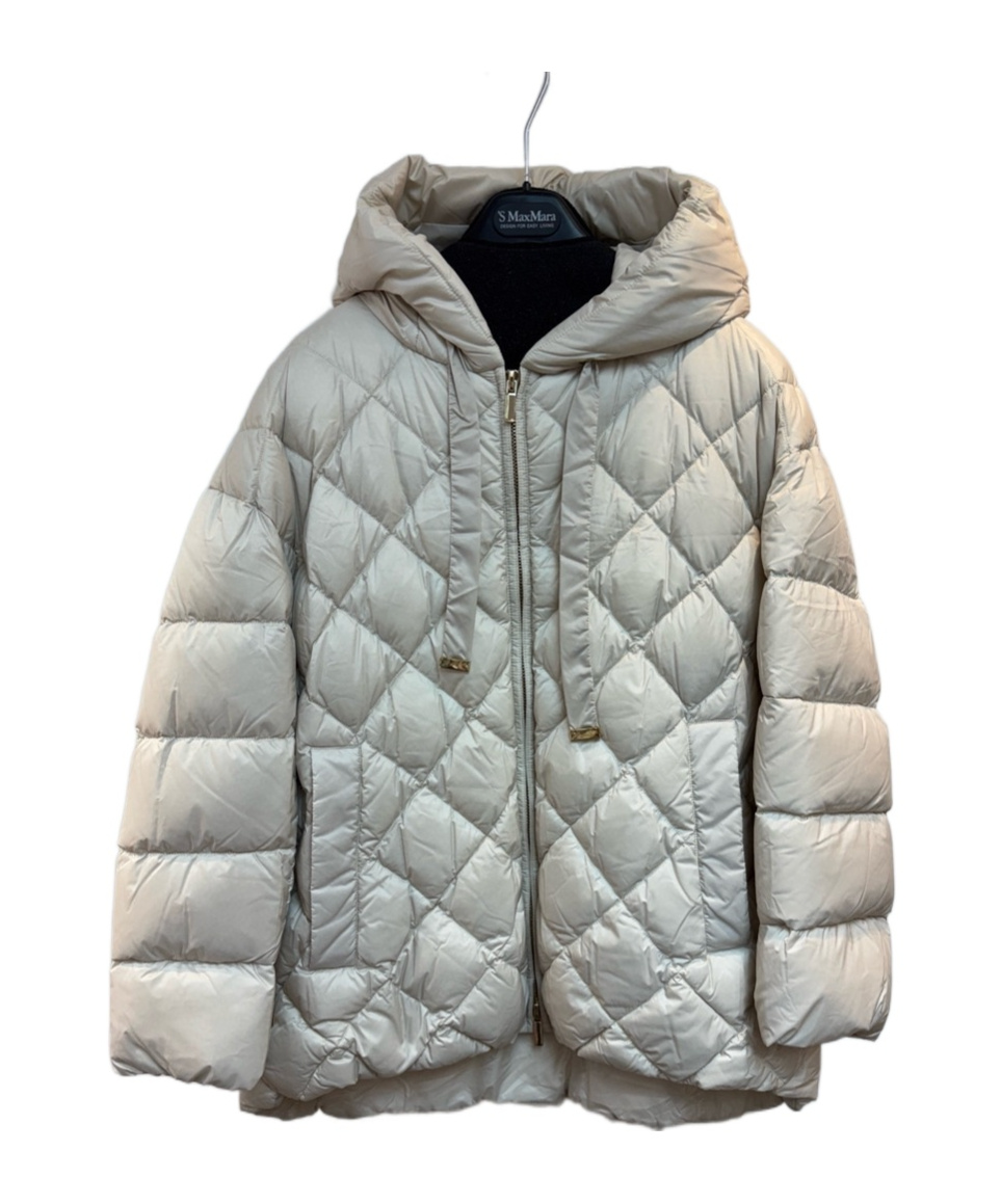 Max Mara Long-sleeved Hooded Cotton Jacket In Gray