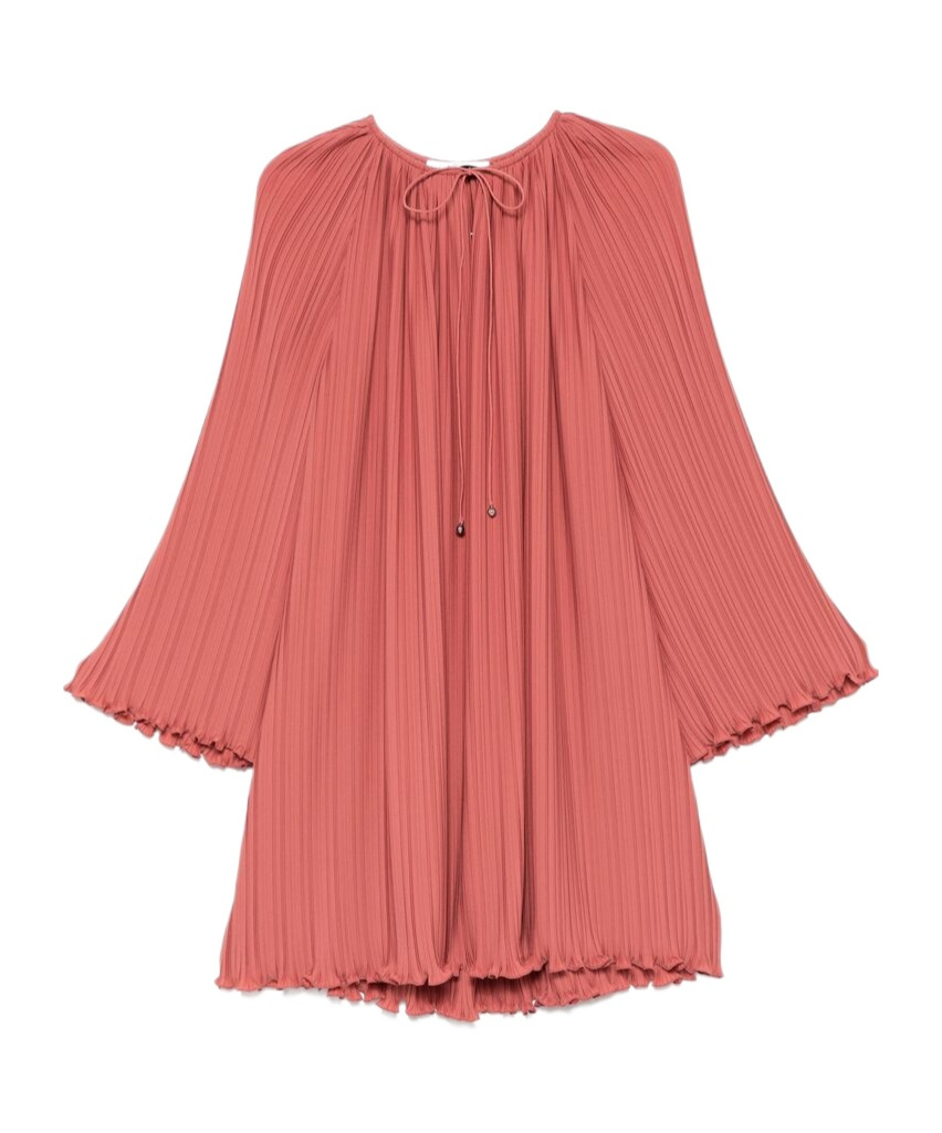 Lanvin Pleated Dress In Red