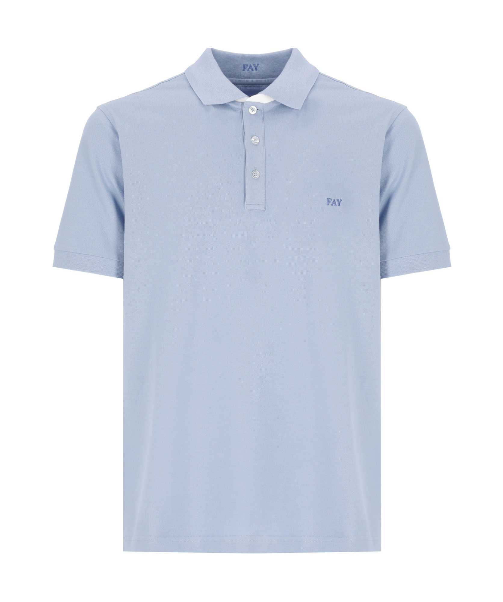 Fay Logo-embroidered Polo Shirt In Blue