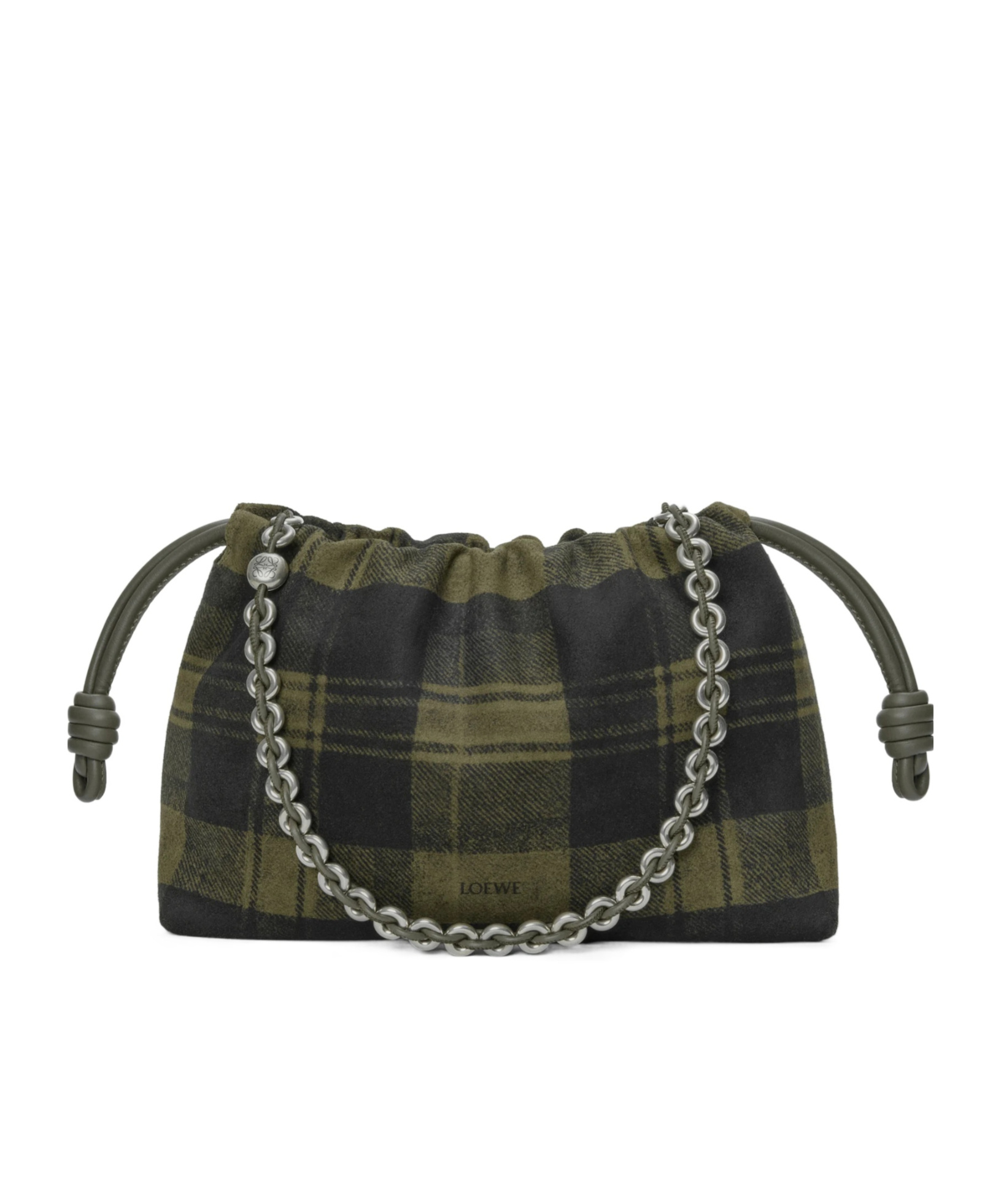Loewe Medium Flamenco Purse In Tartan Suede In Multi