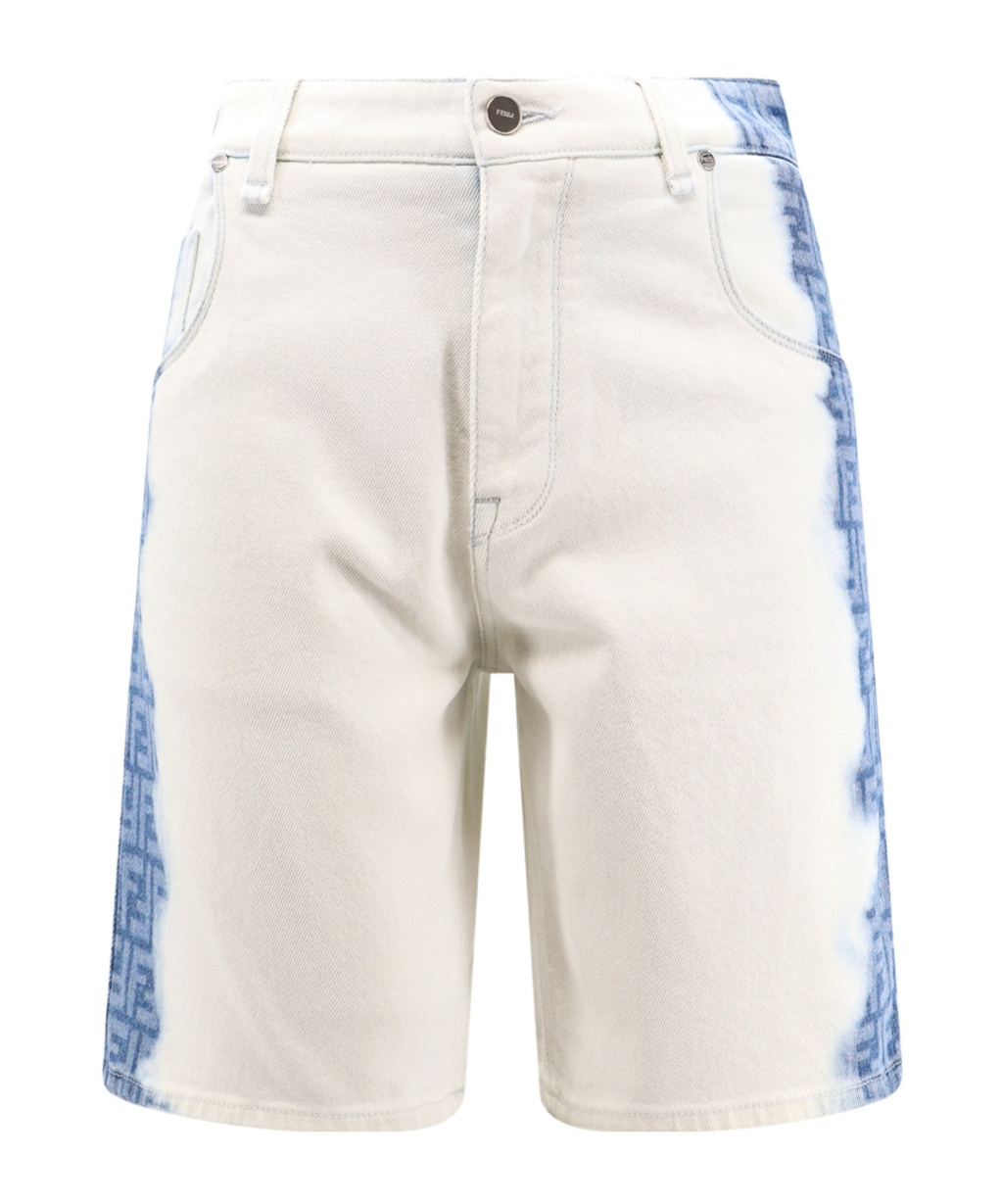 Fendi 'denim Fade Bermuda Shorts With In White
