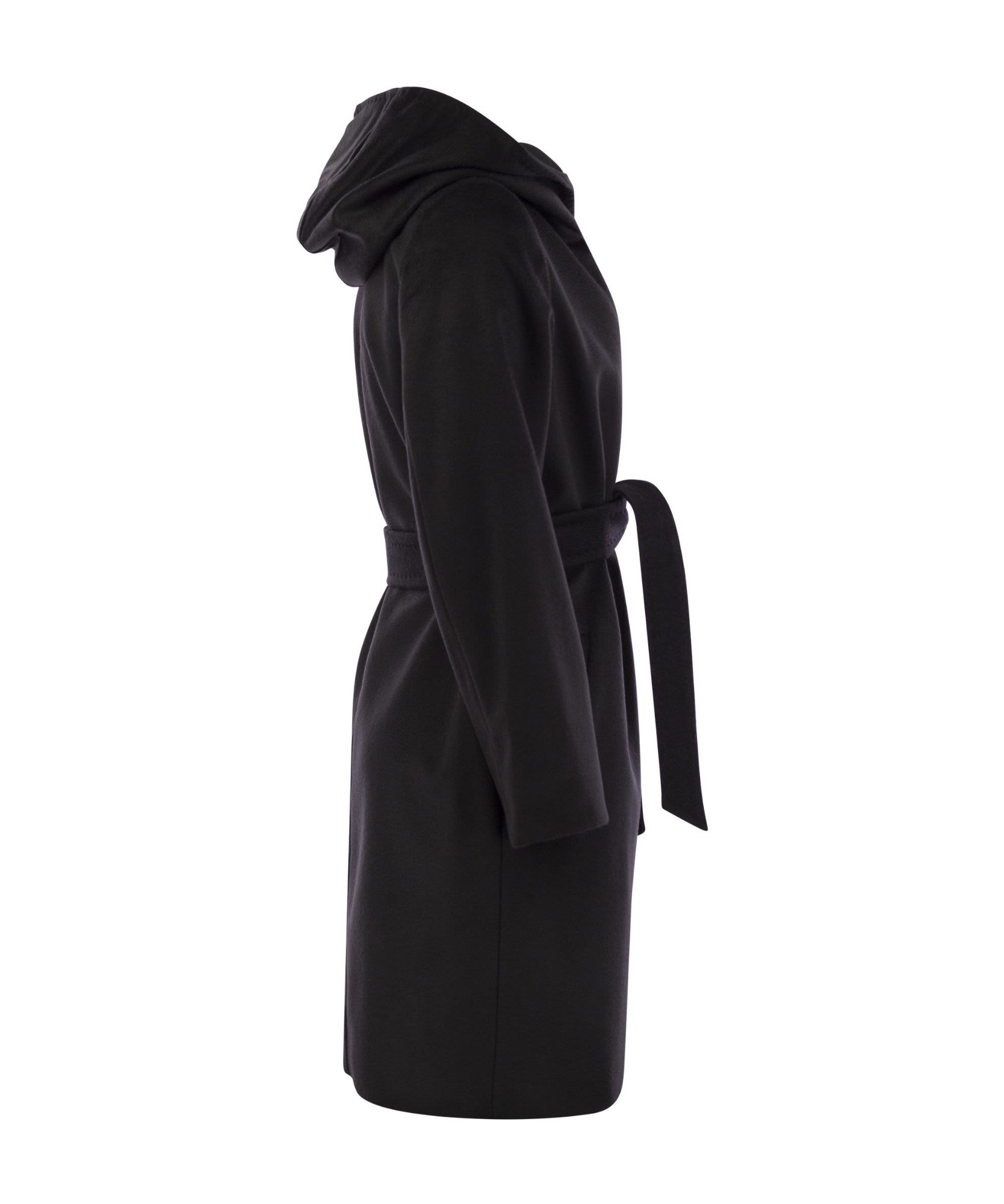 Shop Max Mara Studio Newmang Hooded Coat In Black