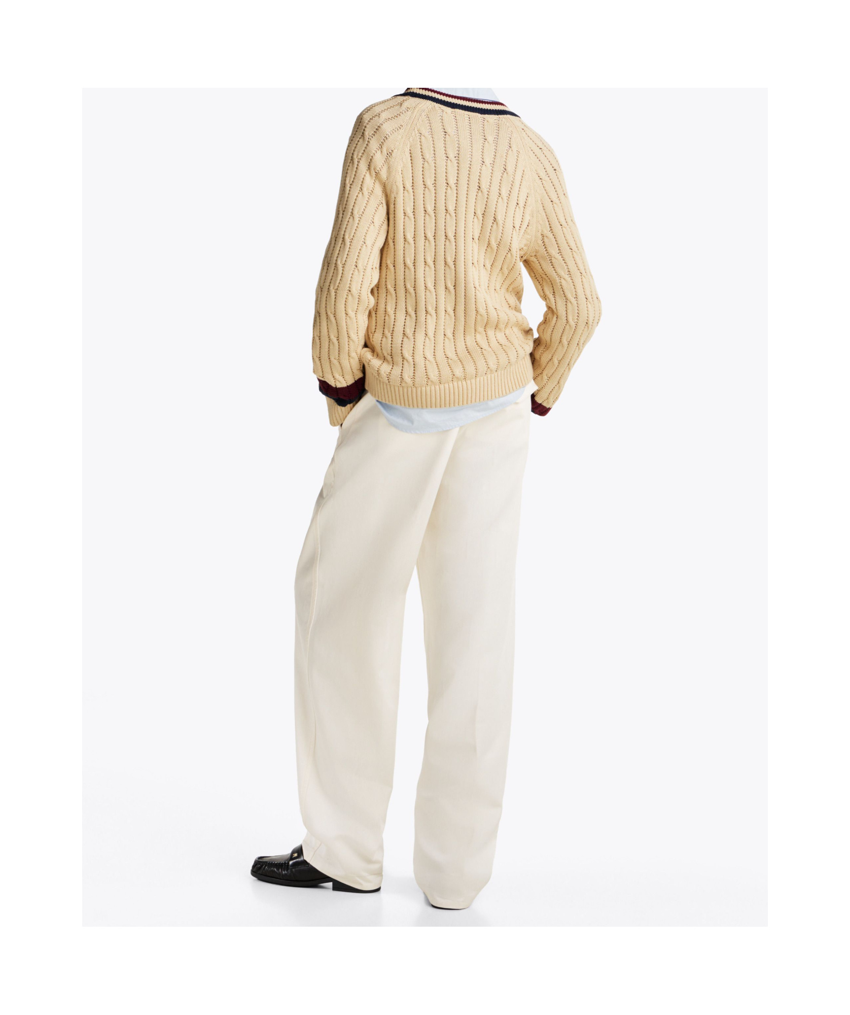 Tommy Hilfiger Cable-knit Sweater In Ivory