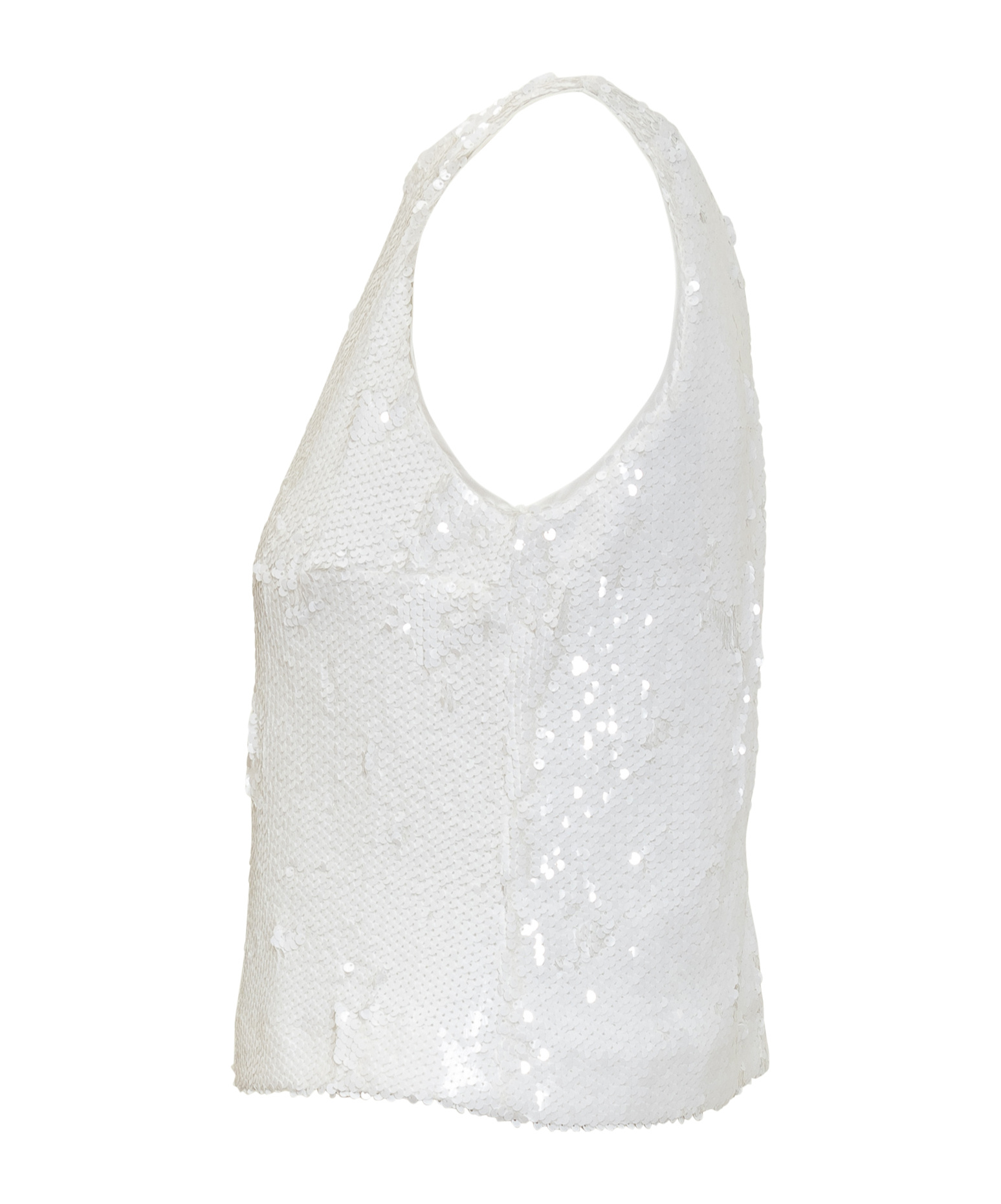 Msgm Sequin Top In White