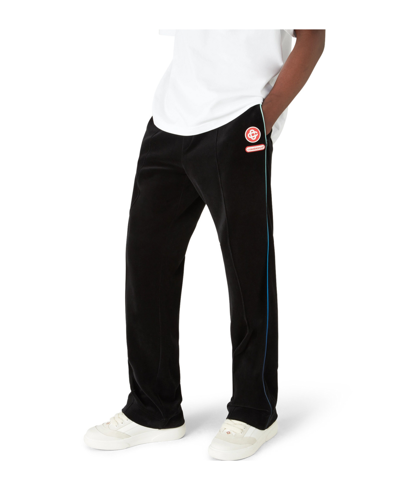 Casablanca Logo-patch Stripe-detail Track Pants In Black