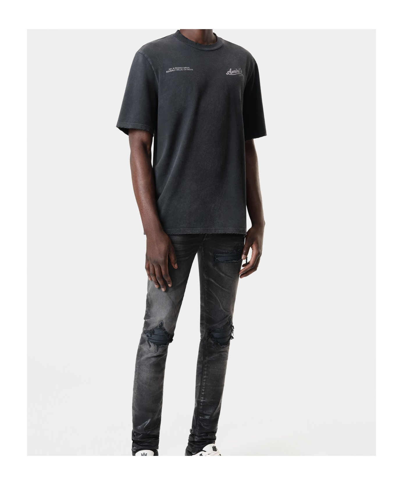 Amiri Cinema Distressed Cotton Graphic T-shirt In Black