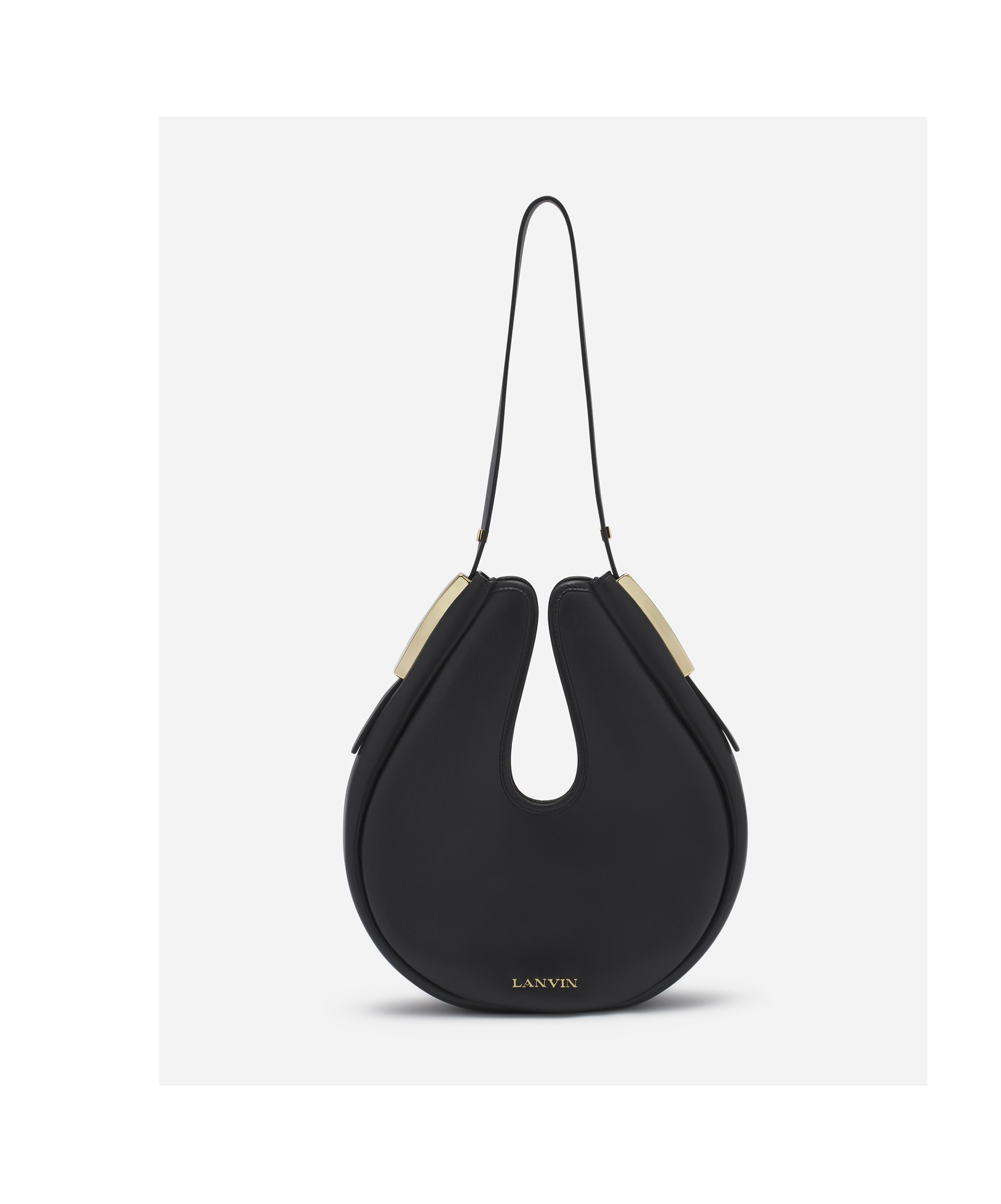 Shop Lanvin Logo-lettering Shoulder Bag In Black