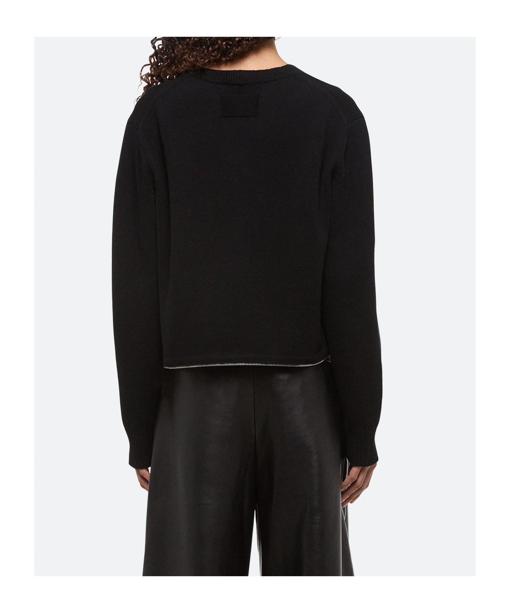 HELMUT LANG CROPPED CREW NECK SWEATER 