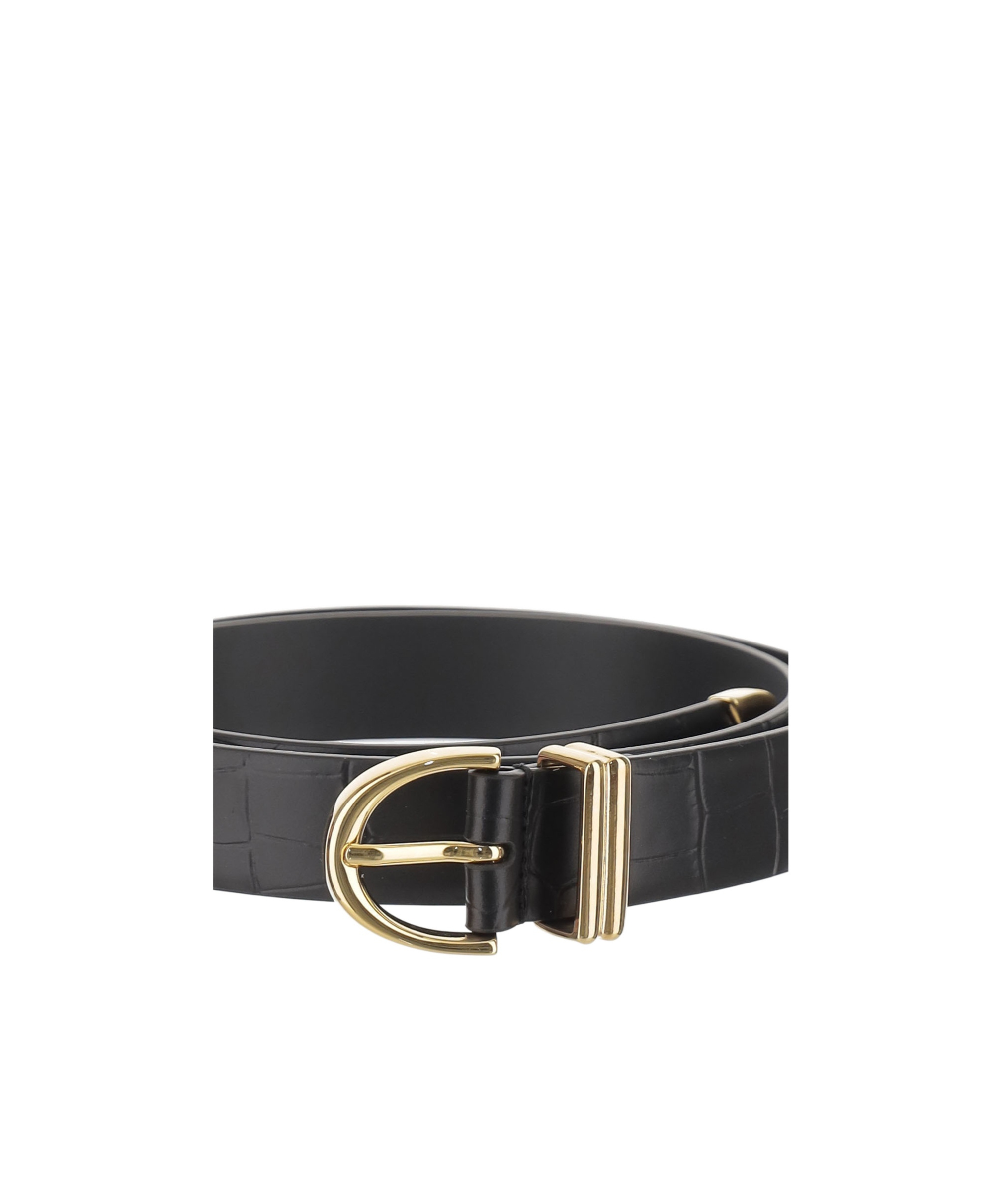 Khaite Crocodile-embossed Leather Belt In Black