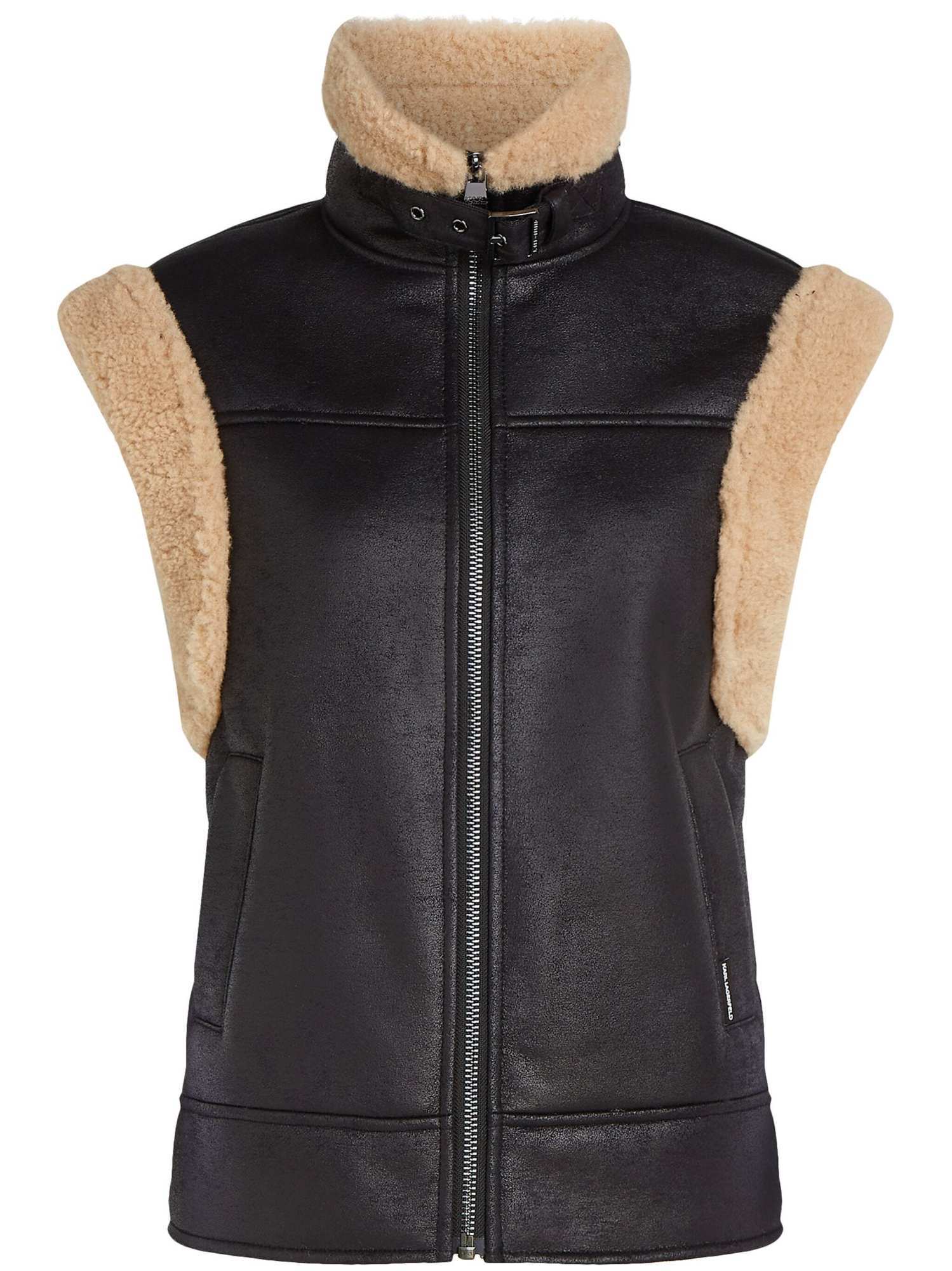 Shop Karl Lagerfeld High-neck Gilet In Black