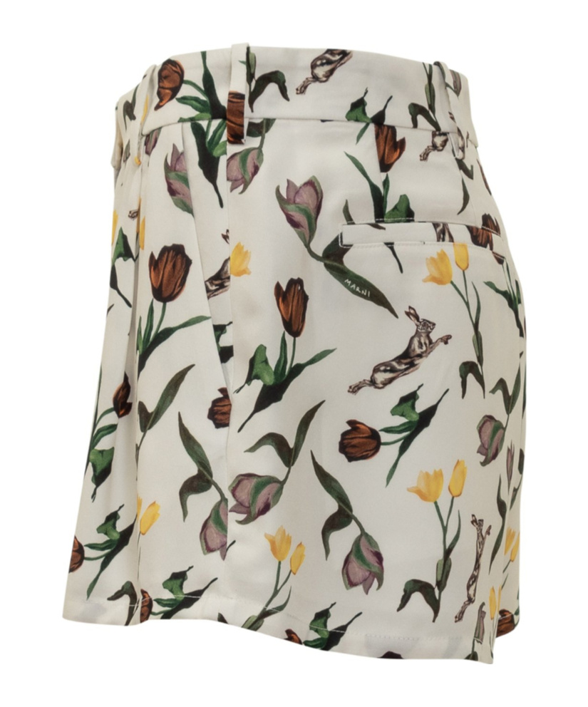 Marni Floral Printed Shorts In Multi