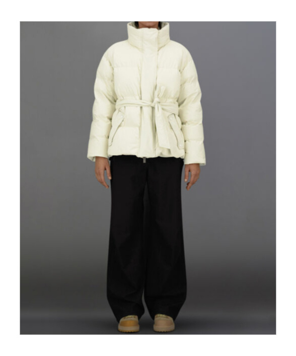 Herno Belted High Neck Puffer Jacket In White
