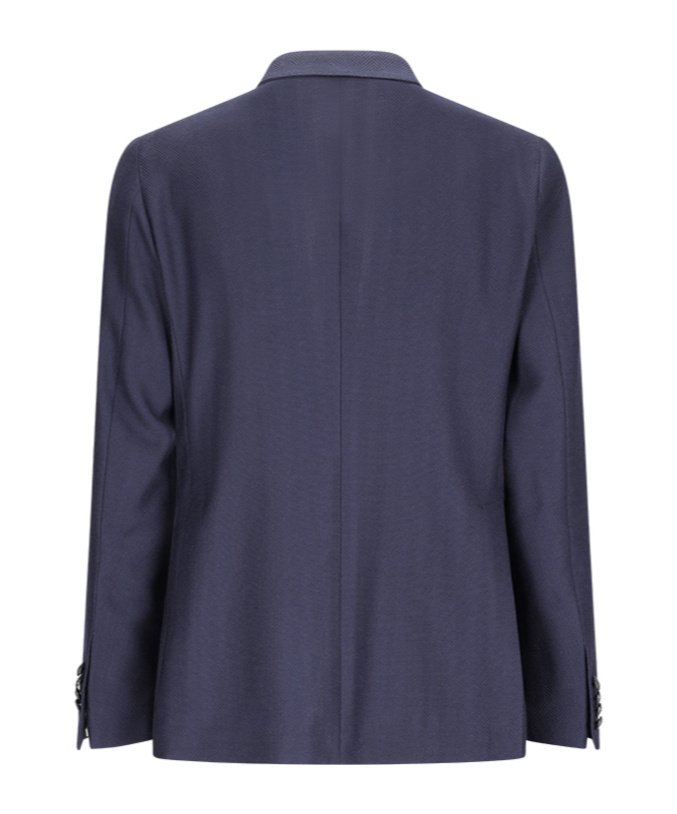 Tagliatore Herringbone Two-button Blazer In Blue