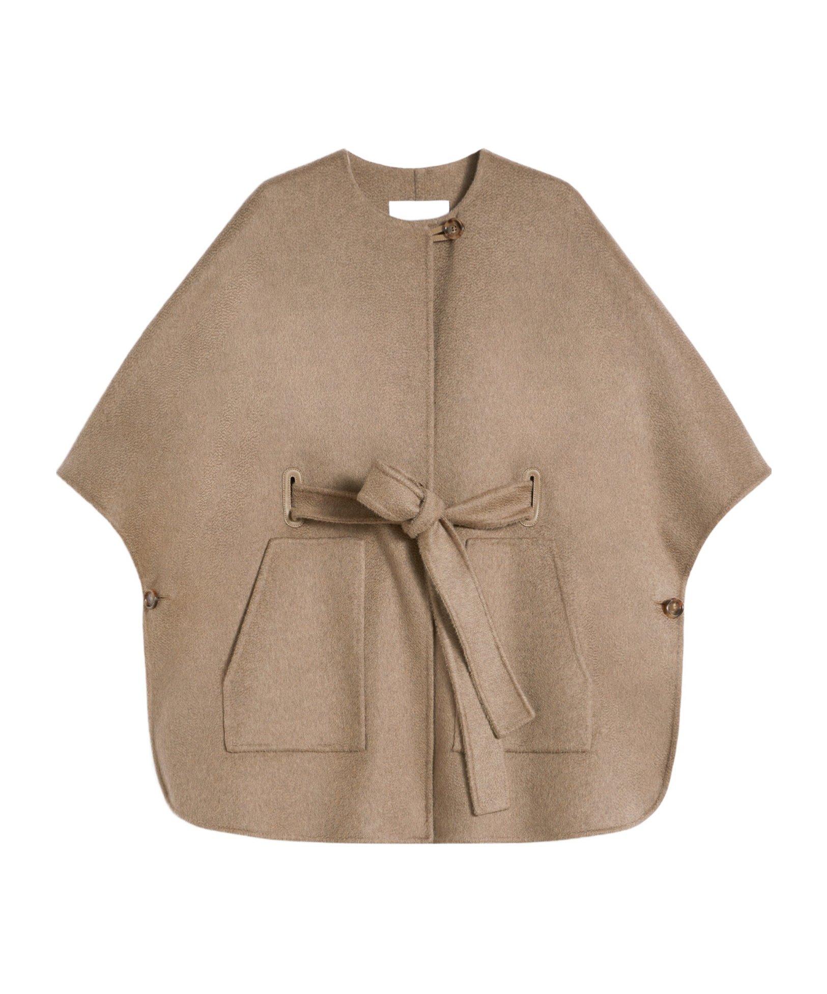 Max Mara Cashmere Cape With Belt In Brown