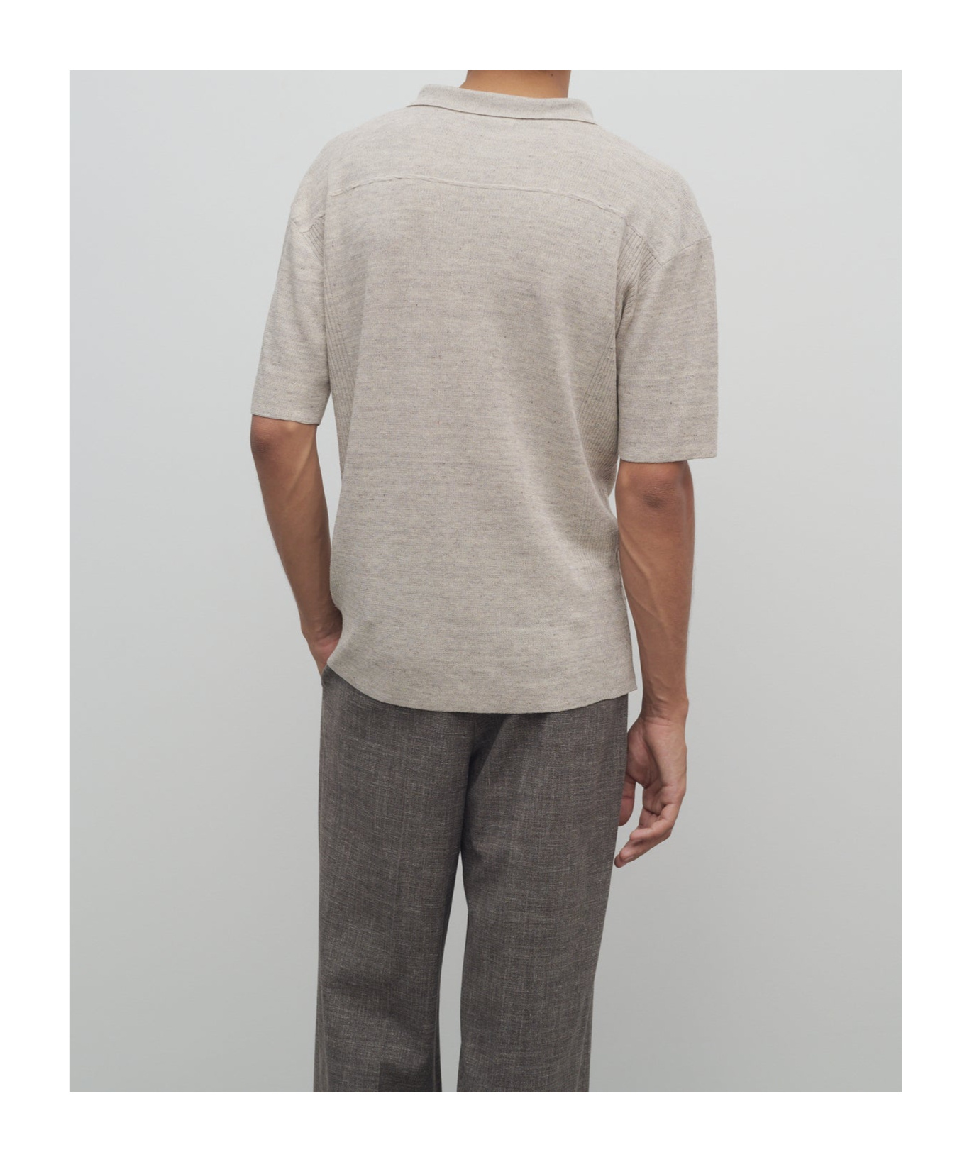 The Row Short-sleeved Polo Shirt In Light Pebble Color