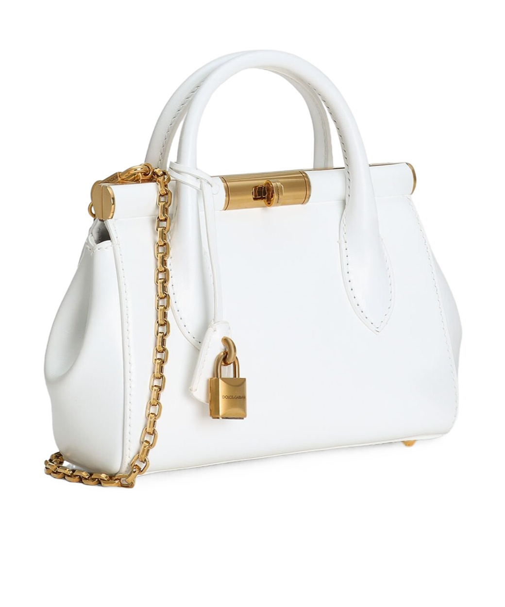 Dolce & Gabbana Leather Tote Bag In White