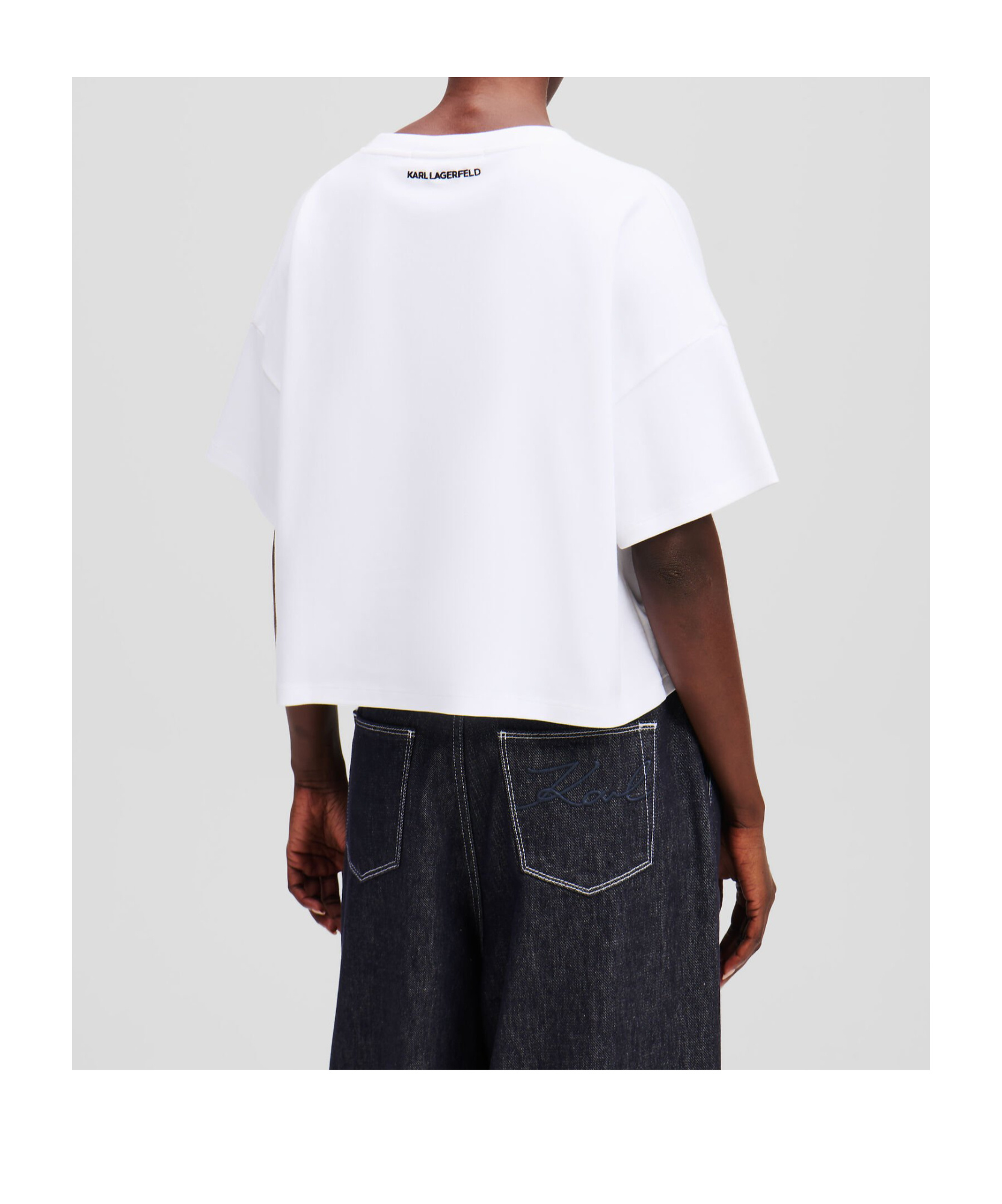 Karl Lagerfeld Ikon Boxy T-shirt In White
