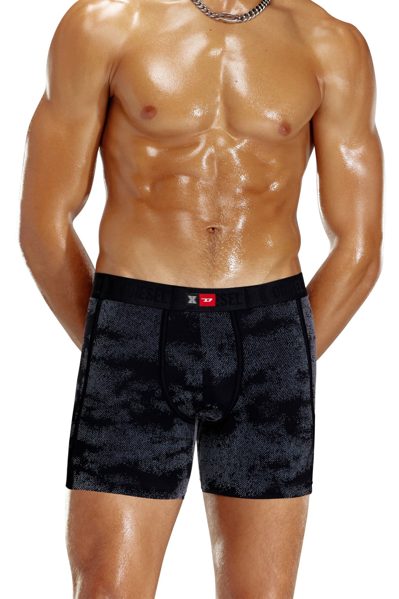 Diesel X Savage X Fenty Flocked Boxer Briefs In Black