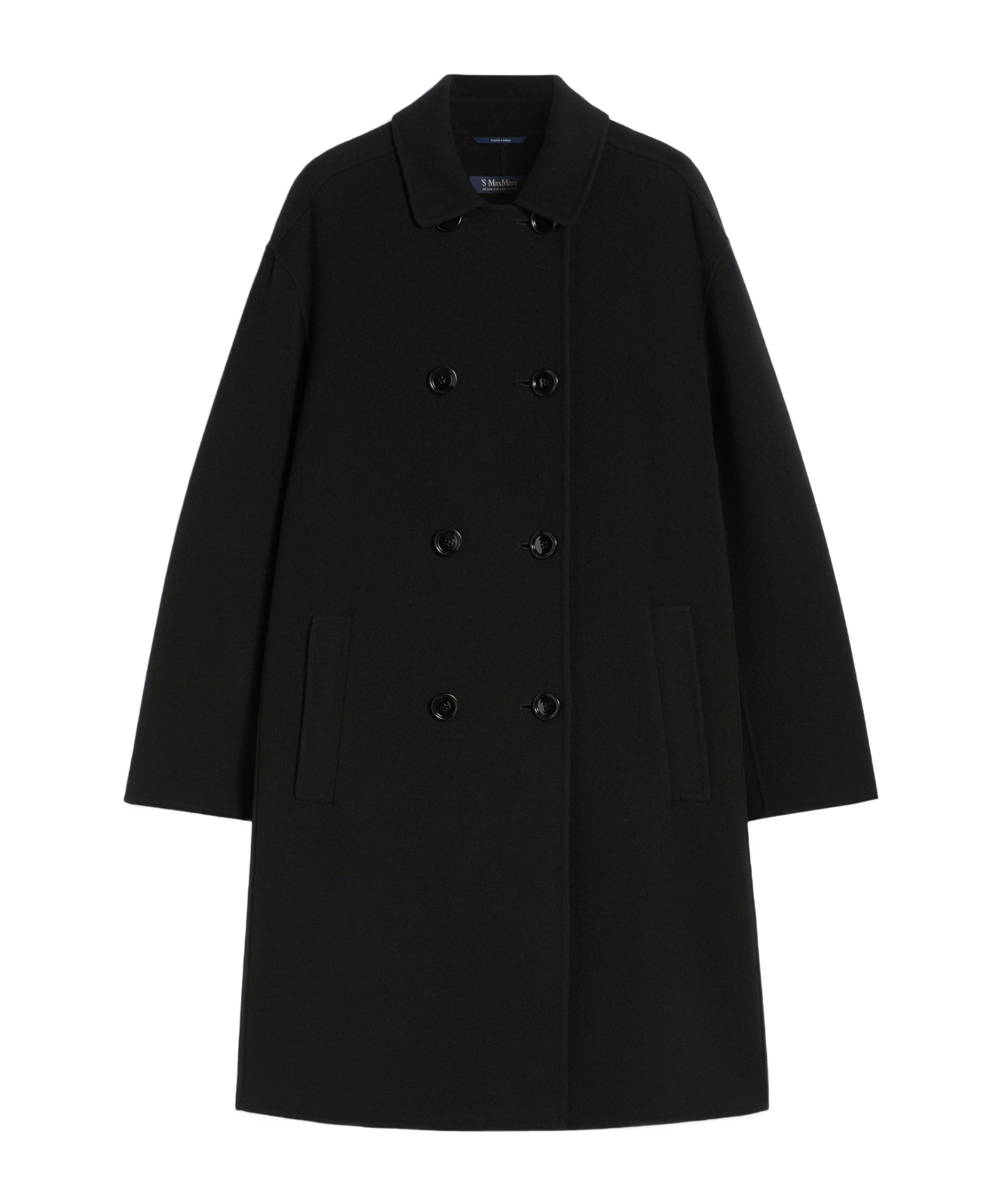 Max Mara Double-faced Wool Coat In Black