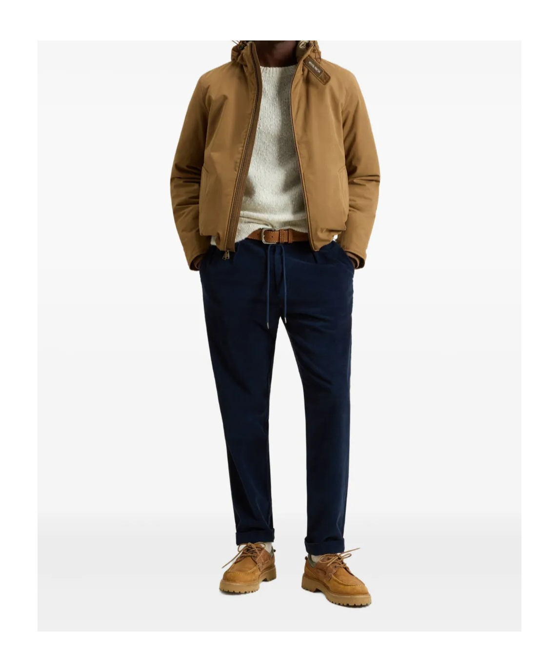 Woolrich Padded Brown Jacket With Adjustable Hood In Brown