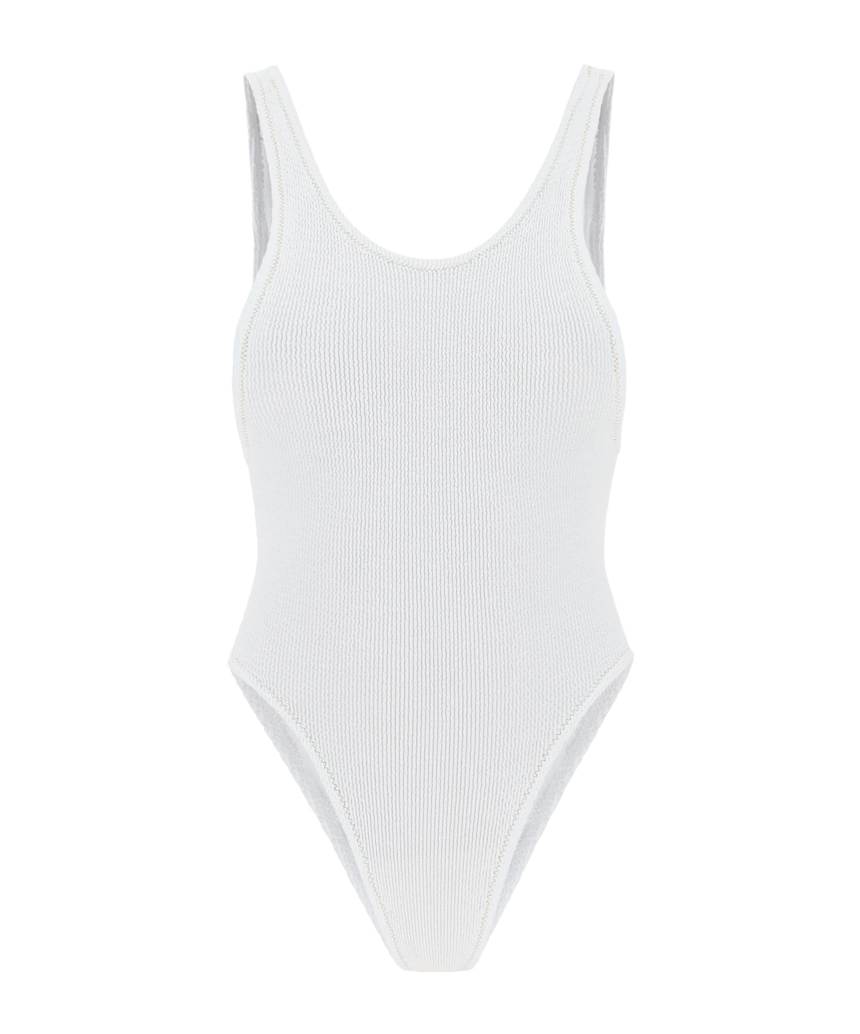 Reina Olga Ruby Stretch Design Sleeveless Swimsuit In White