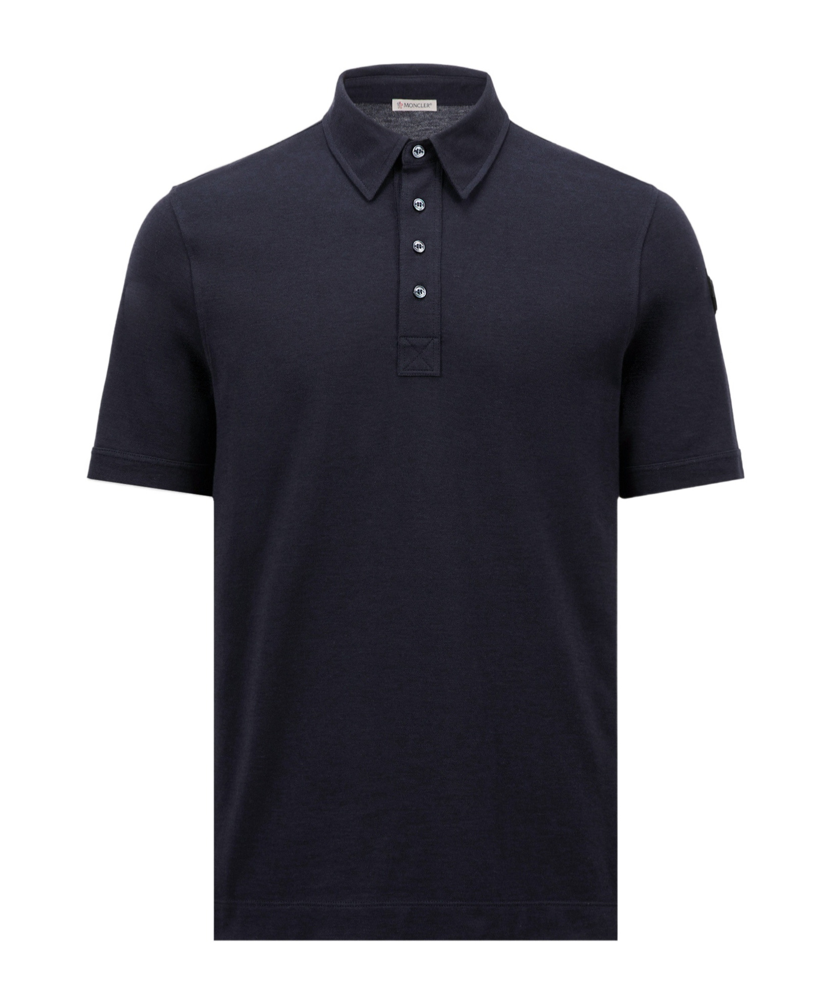 Moncler Short-sleeved Polo Shirt In Blue