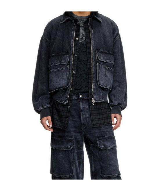 Diesel Jacket In Batavia-weave Denim In Black