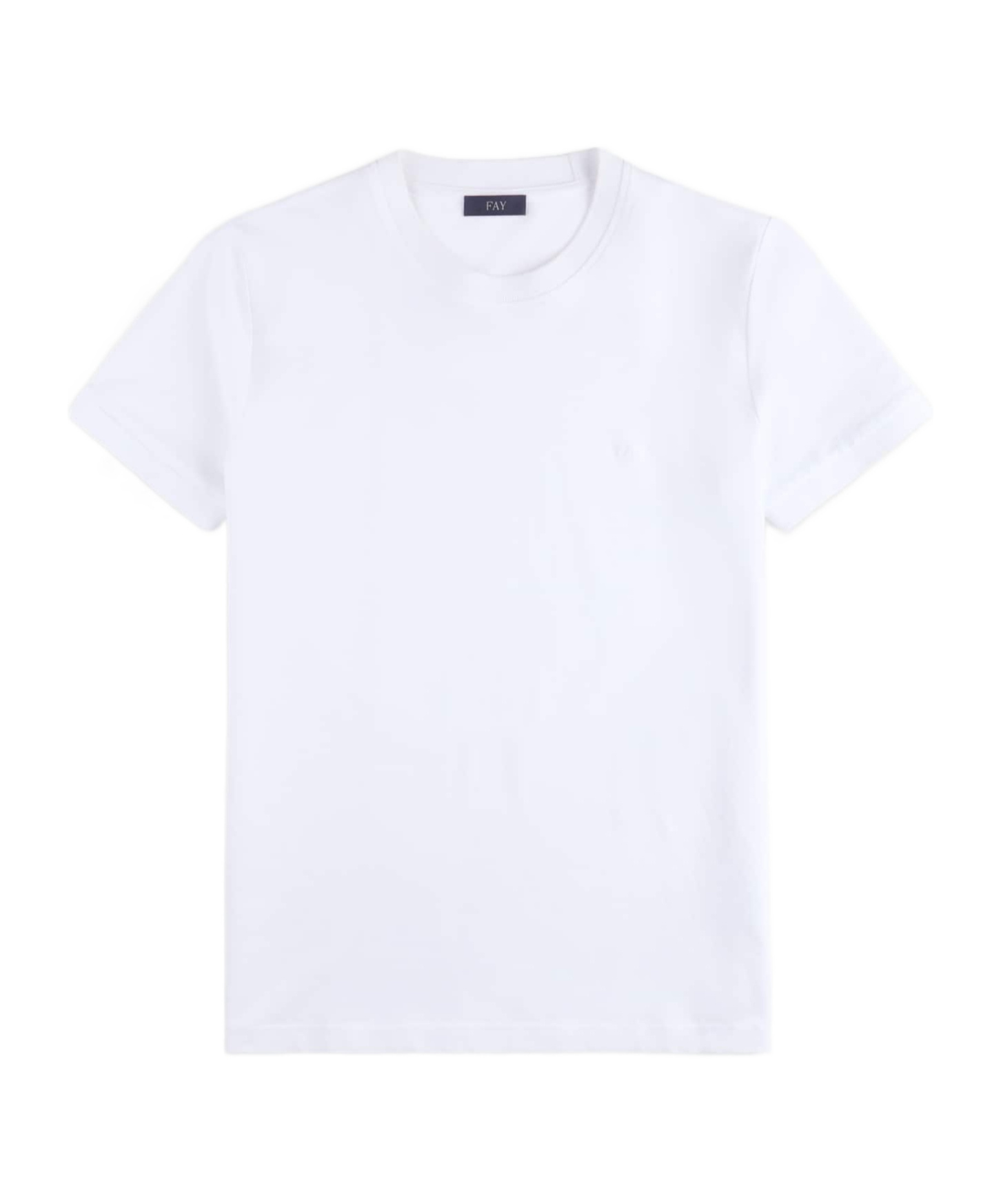 Fay T-shirt In Stretch Piquet In White