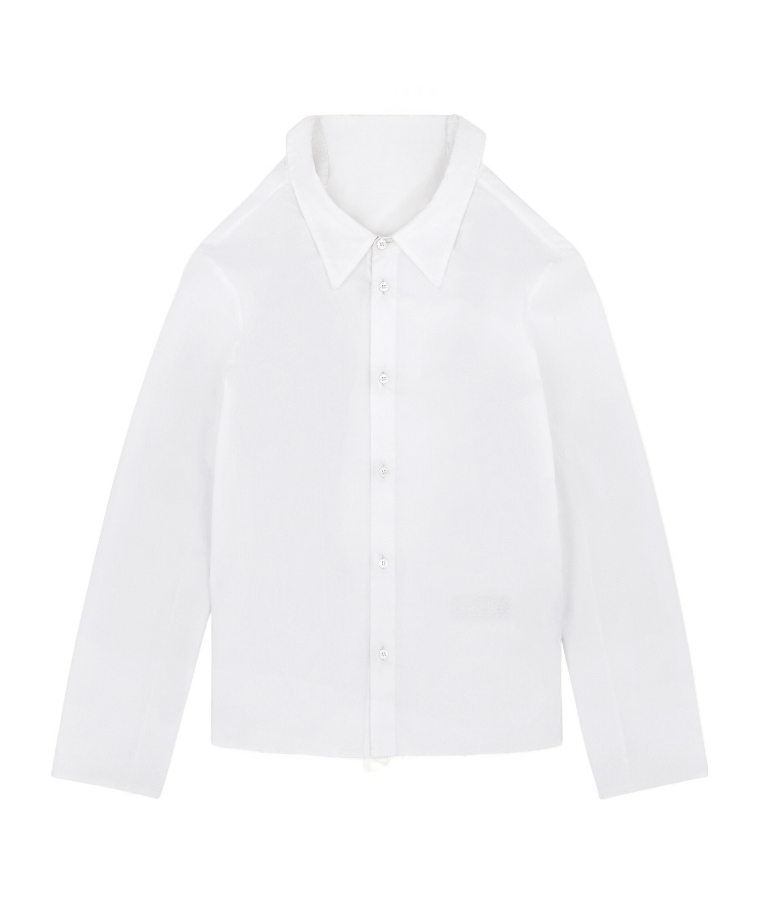 Mm6 Maison Margiela Boxy White Shirt With Avant-garde Extended Panel In White