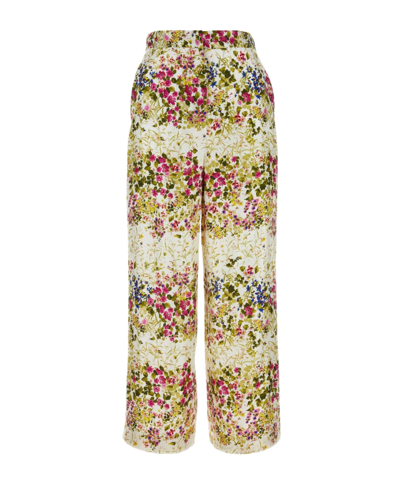 Max Mara Studio Printed Satin Operoso Pant In Nude